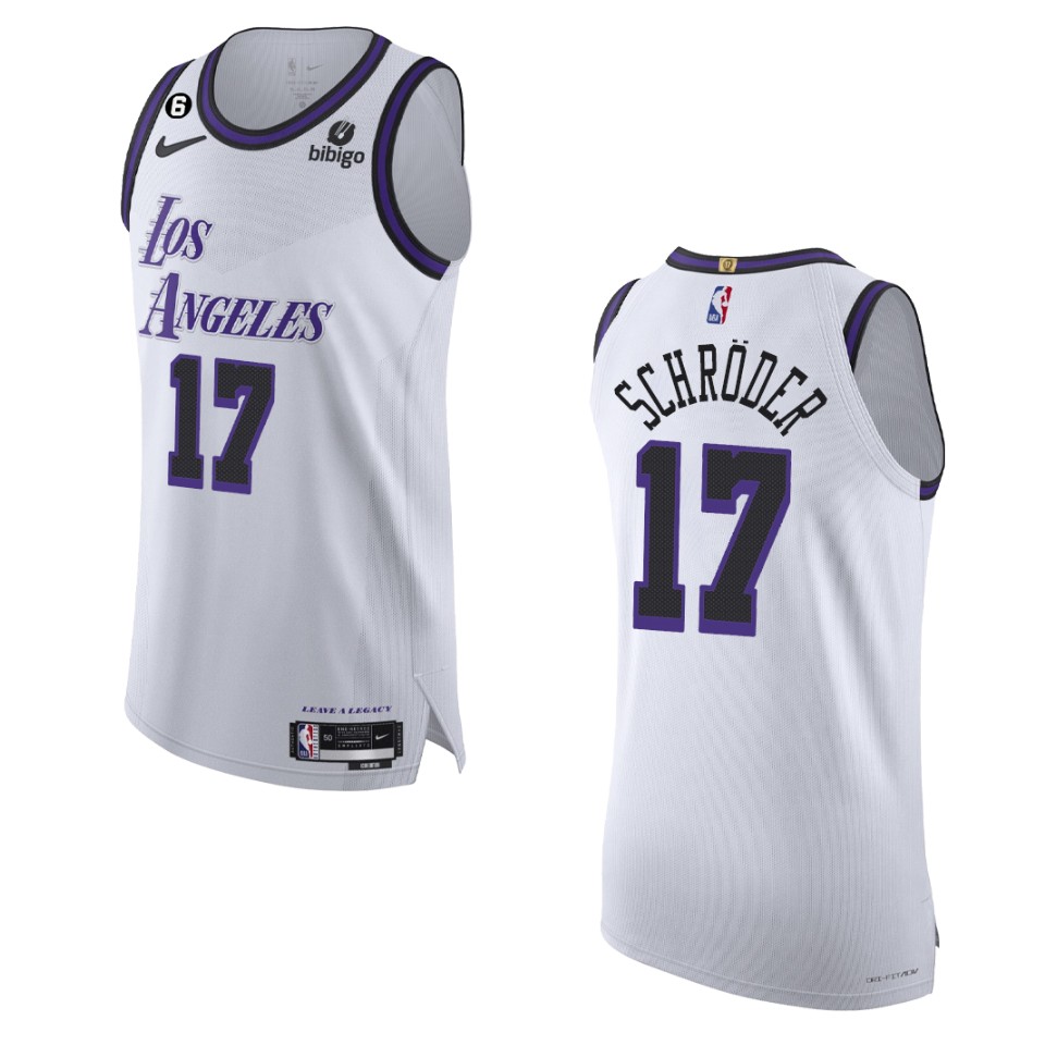 2022-23 Los Angeles Lakers Dennis Schroder White City Jersey