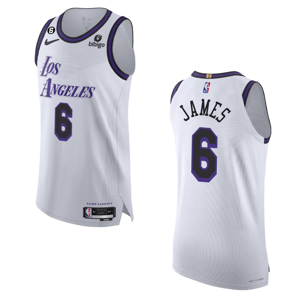 2022-23 Los Angeles Lakers LeBron James White City Jersey