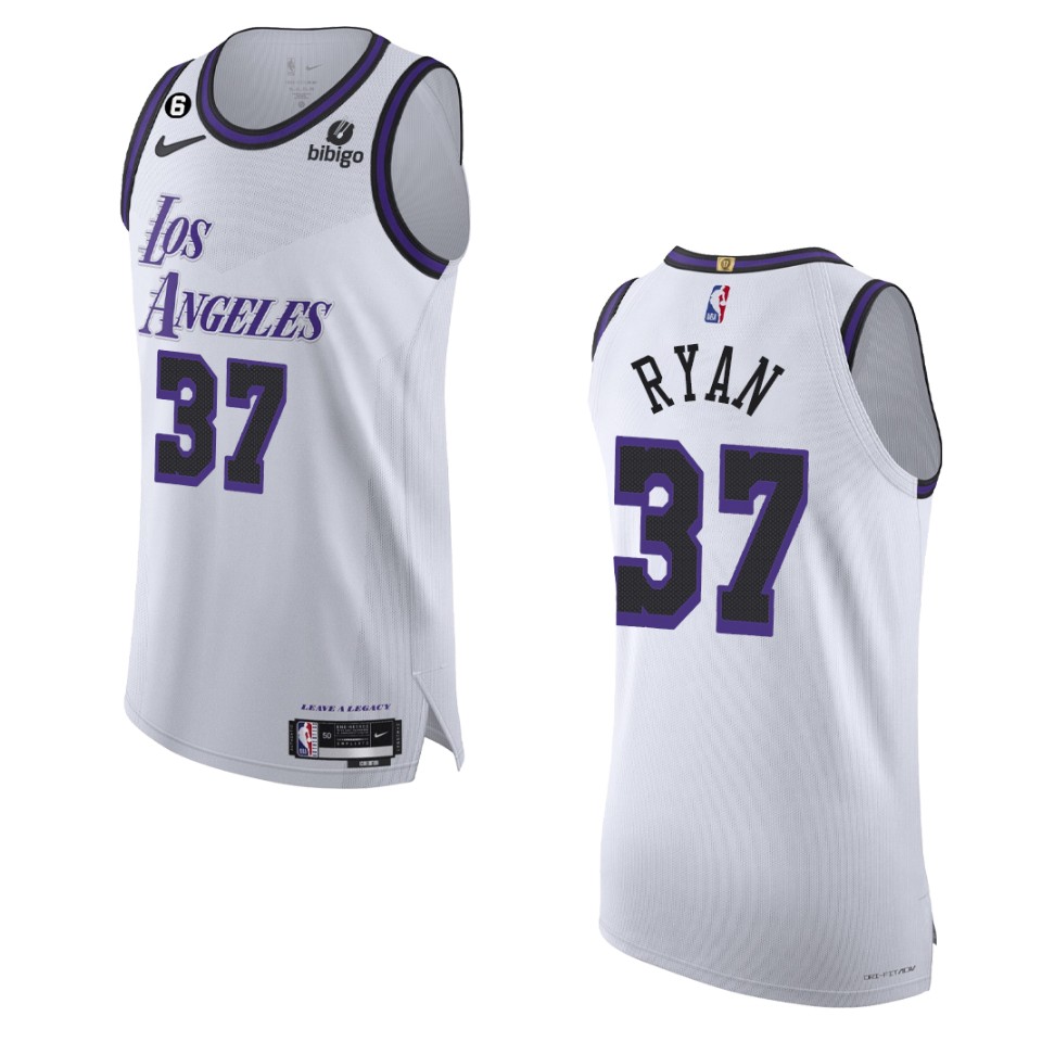 2022-23 Los Angeles Lakers Matt Ryan White City Jersey