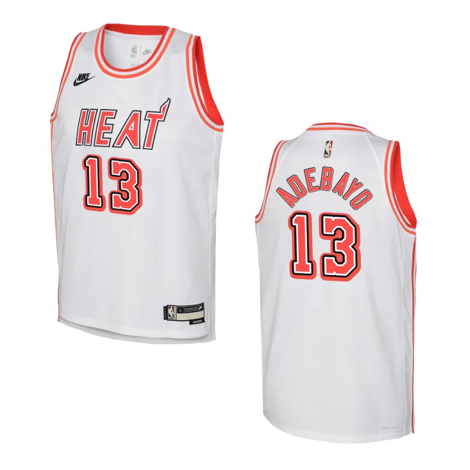 2022-23 Miami Heat Youth Classic Edition Bam Adebayo White Jersey