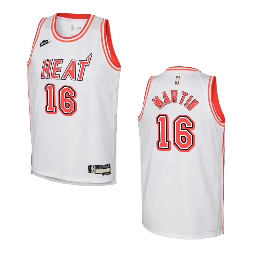 2022-23 Miami Heat Youth Classic Edition Caleb Martin White Jersey