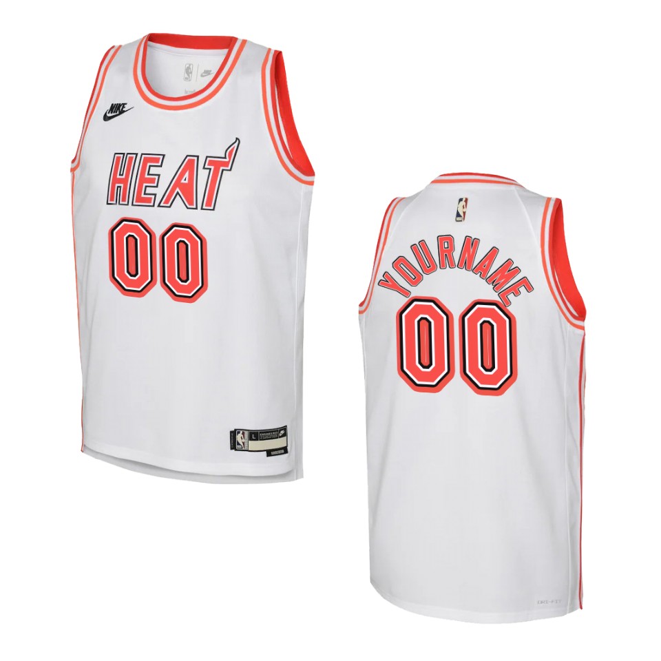 2022-23 Miami Heat Youth Classic Edition Custom White Jersey