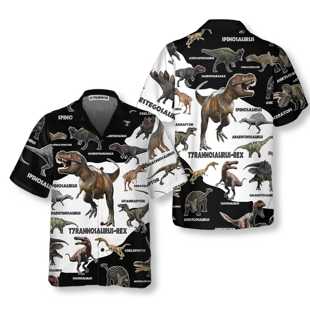 3D Dinosaur Hawaiian Shirt, Funny Dinosaur Shirt, Cool Printed Dino Shirt For Adults