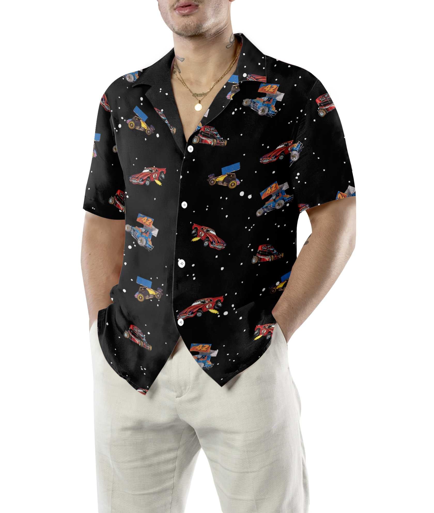 3D Dirt Track Racing Hawaiian Shirt