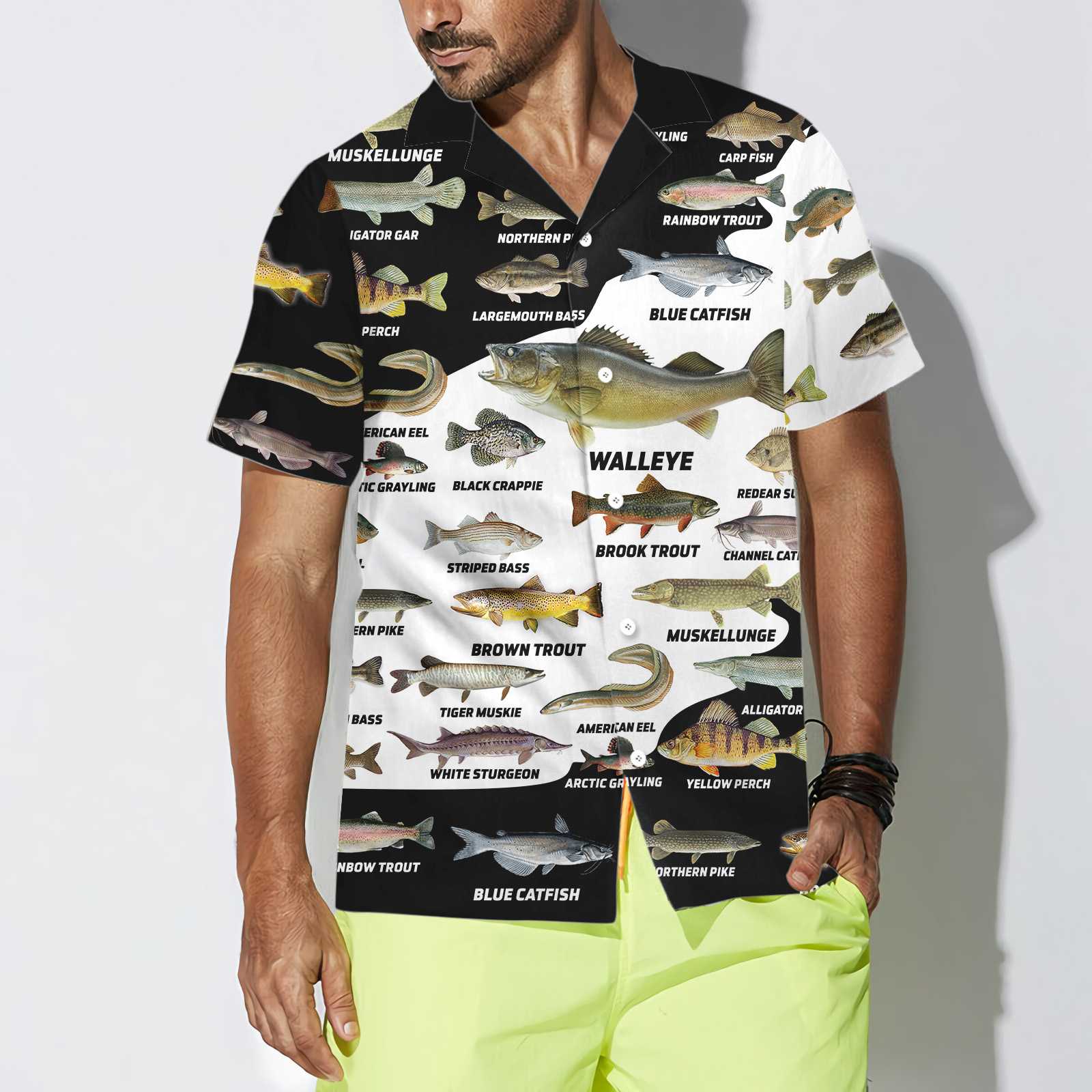 3D Freshwater Fish Types Hawaiian Shirt