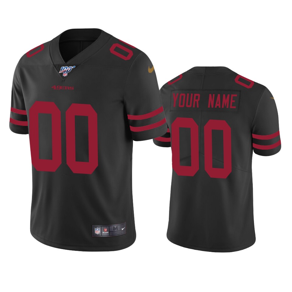 49ers Black Custom Jersey nike - Nike 49ers Black Custom Jersey