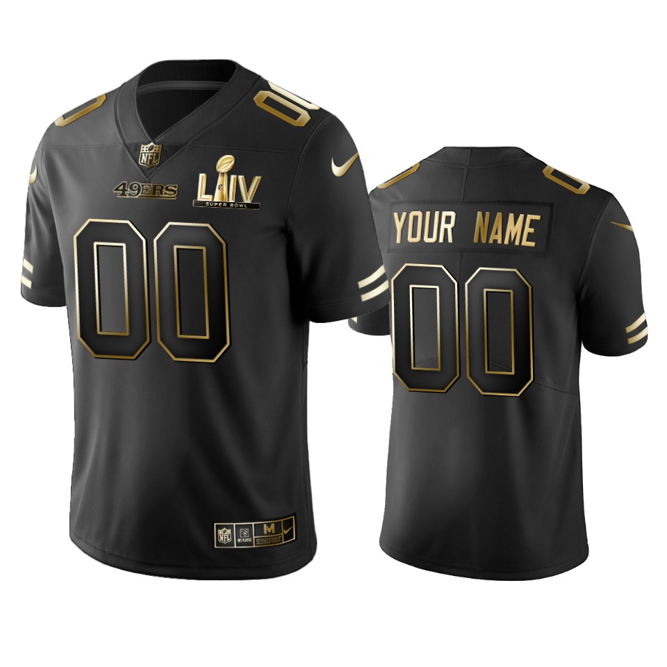 49ers Black Gold LIV Jersey - Custom NFL Nike