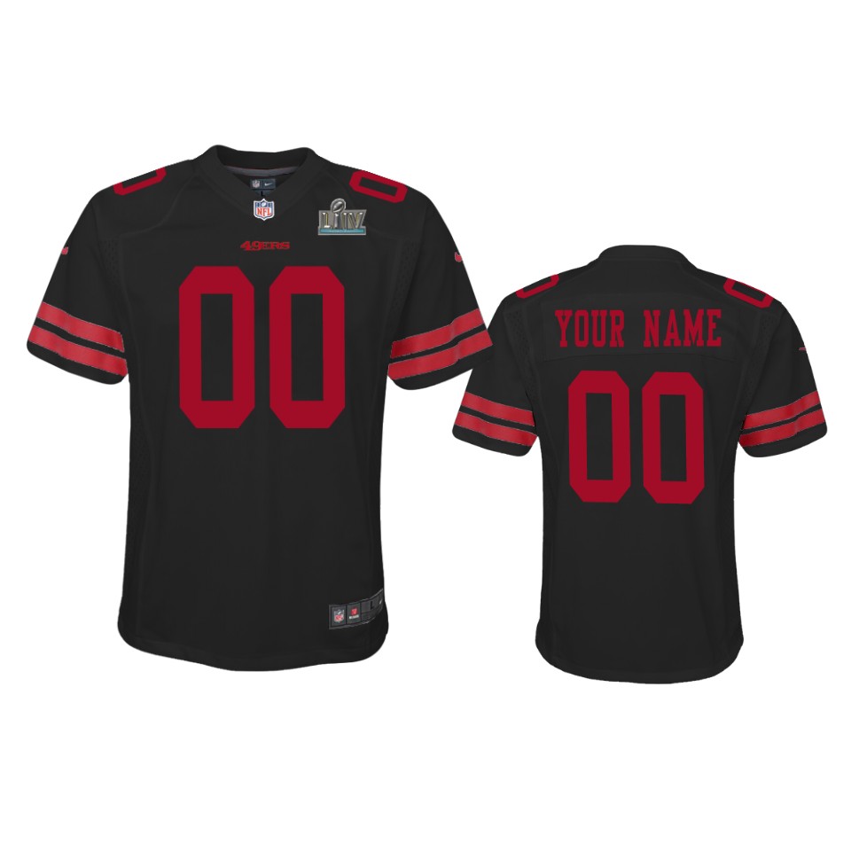 49ers Black Super Bowl Custom Jersey - Nike
