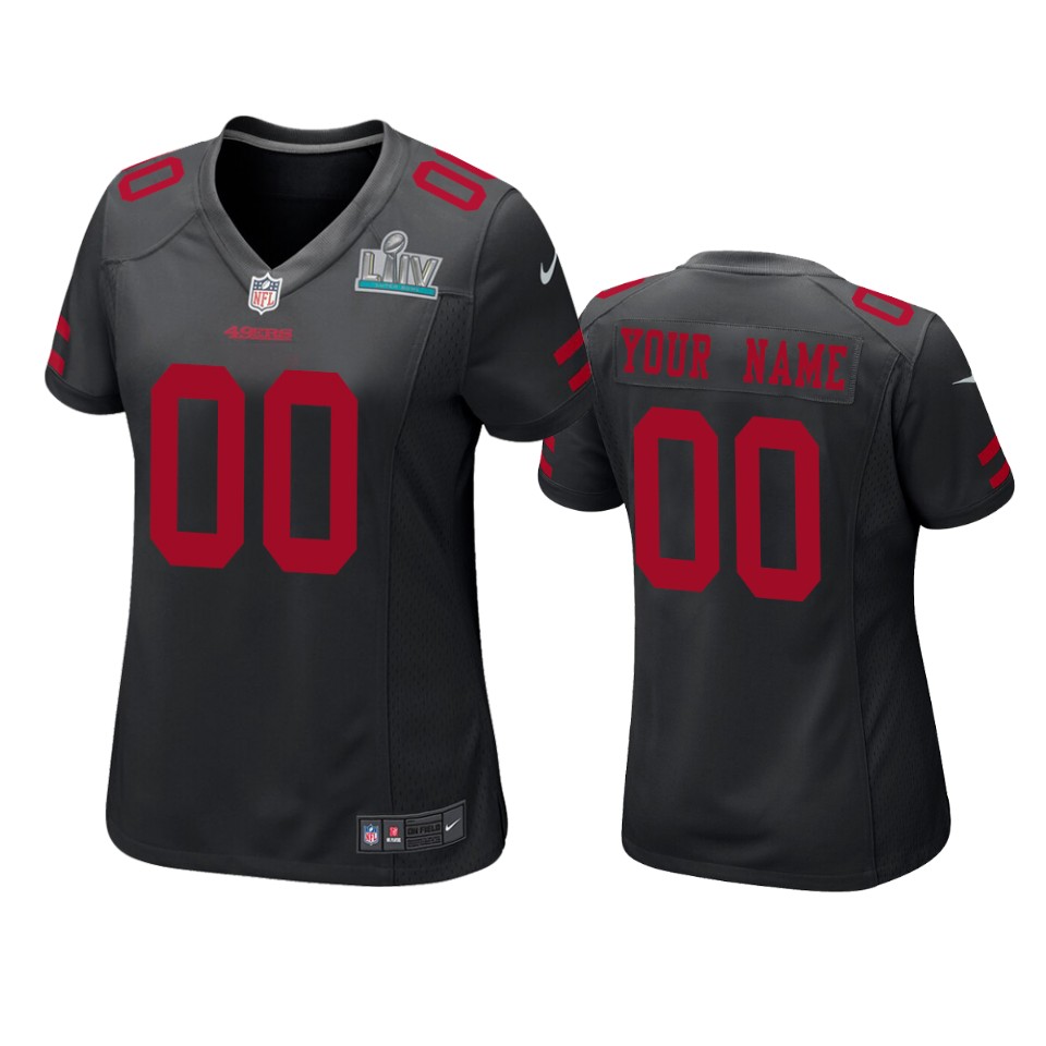 49ers Black Women’s Jersey - Nike 49ers Black Women’s Custom Jersey