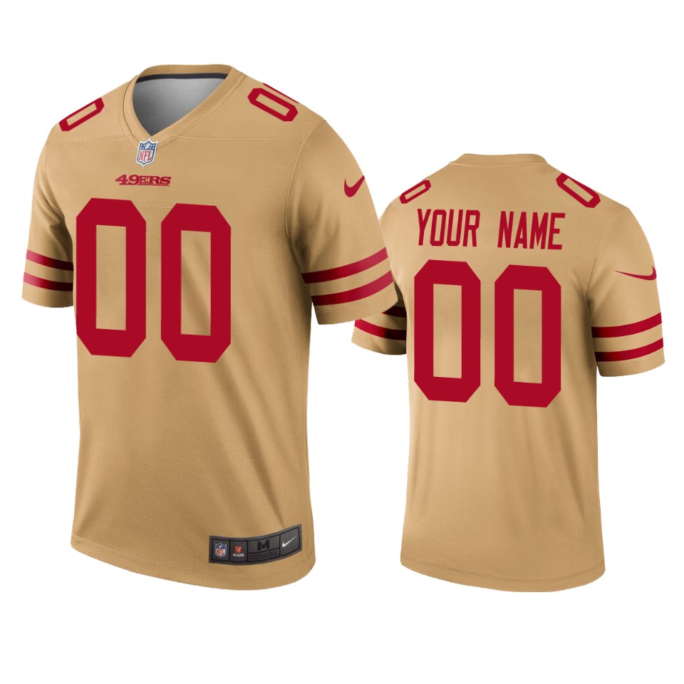 49ers Gold Custom Jersey - Nike - Personalize Your Style!