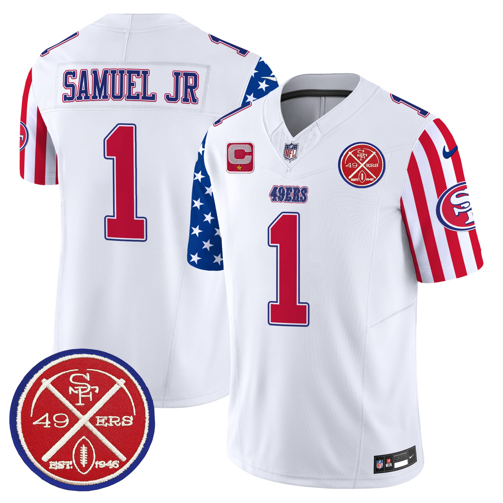 Alternative view of 49ers McCaffrey Americana Jersey - Nike 49ers McCaffrey #23 Jersey