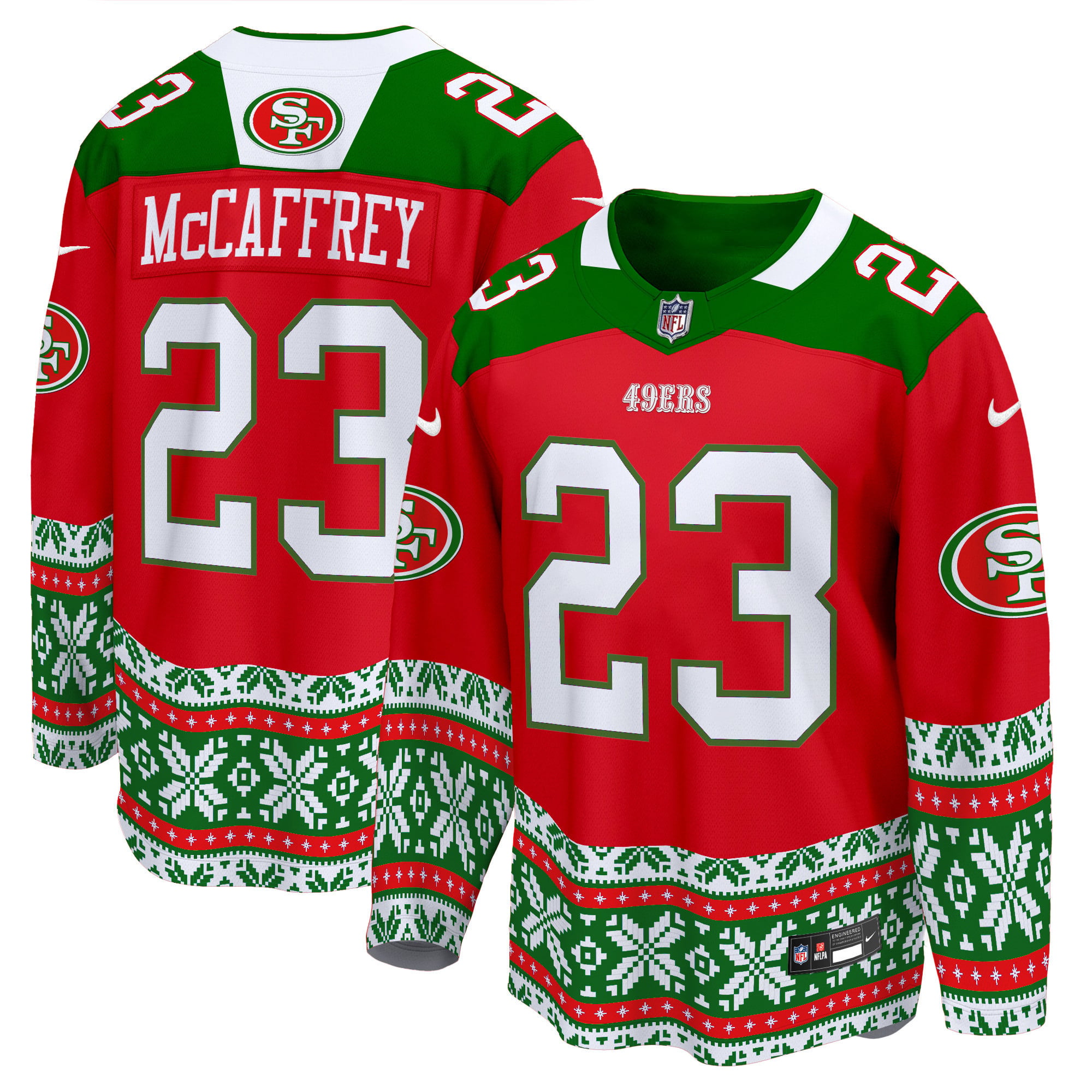 49ers McCaffrey Sweater Jersey - 49ers McCaffrey Ugly Sweater Jersey