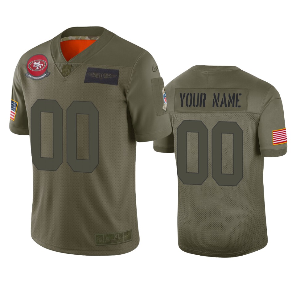 49ers Olive Custom Jersey - Nike - Salute to Service
