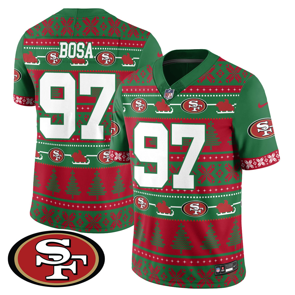 Alternative view of 49ers Purdy Christmas Jersey - Nike 49ers Purdy #13 Ugly Christmas