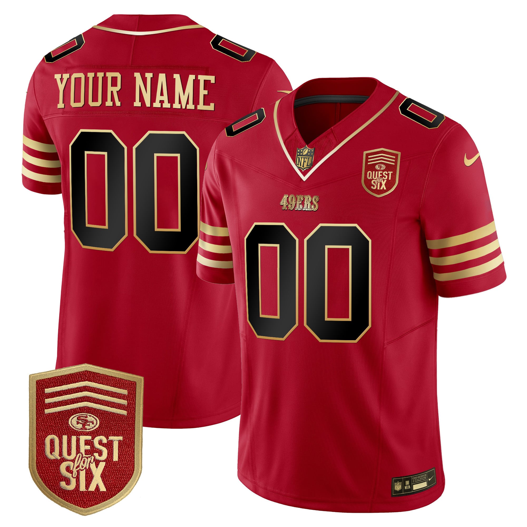 Alternative view of 49ers Quest for Six Jersey - Nike - Black & Gold Edition