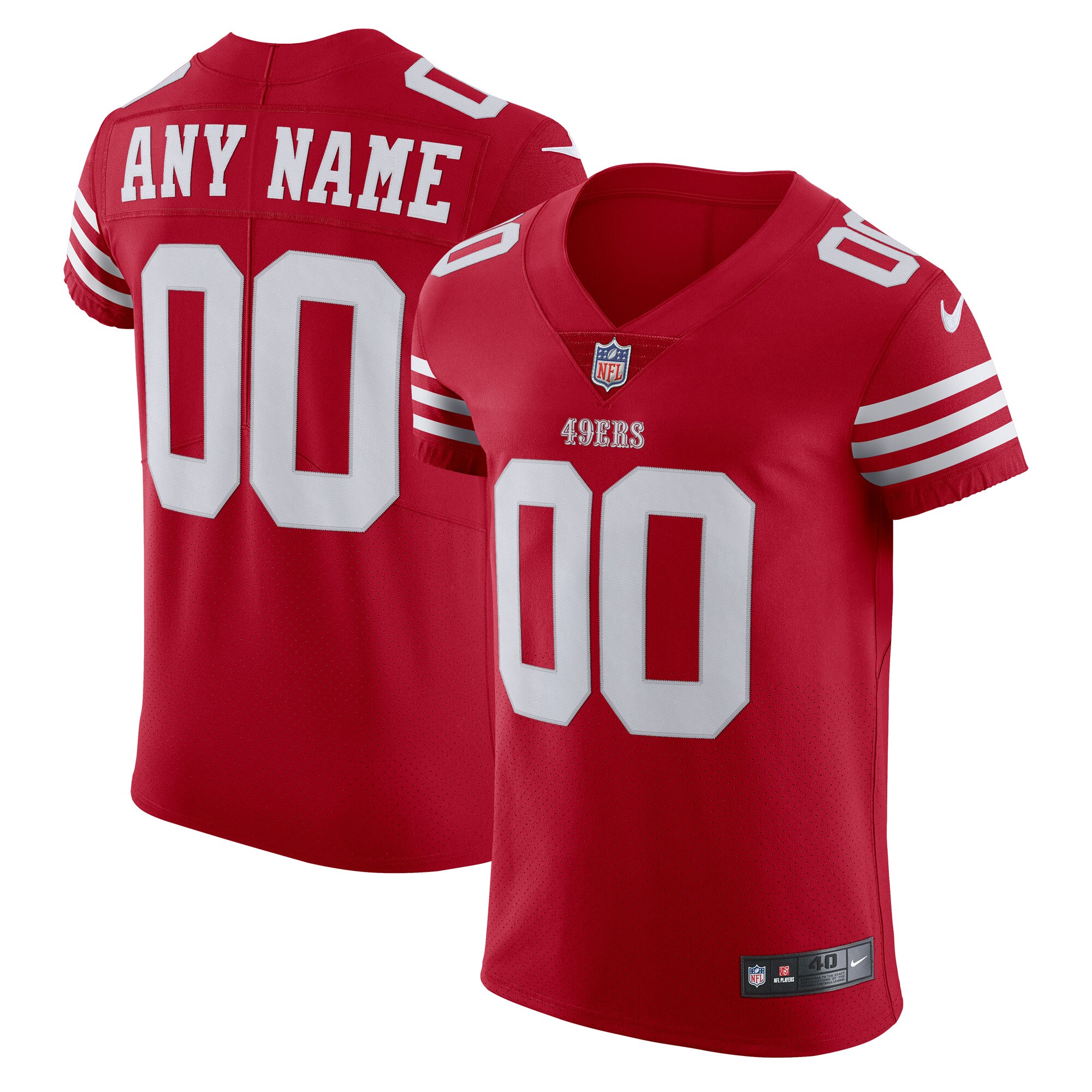 49ers Scarlet Custom Elite Jersey - Nike - Personalize Now!