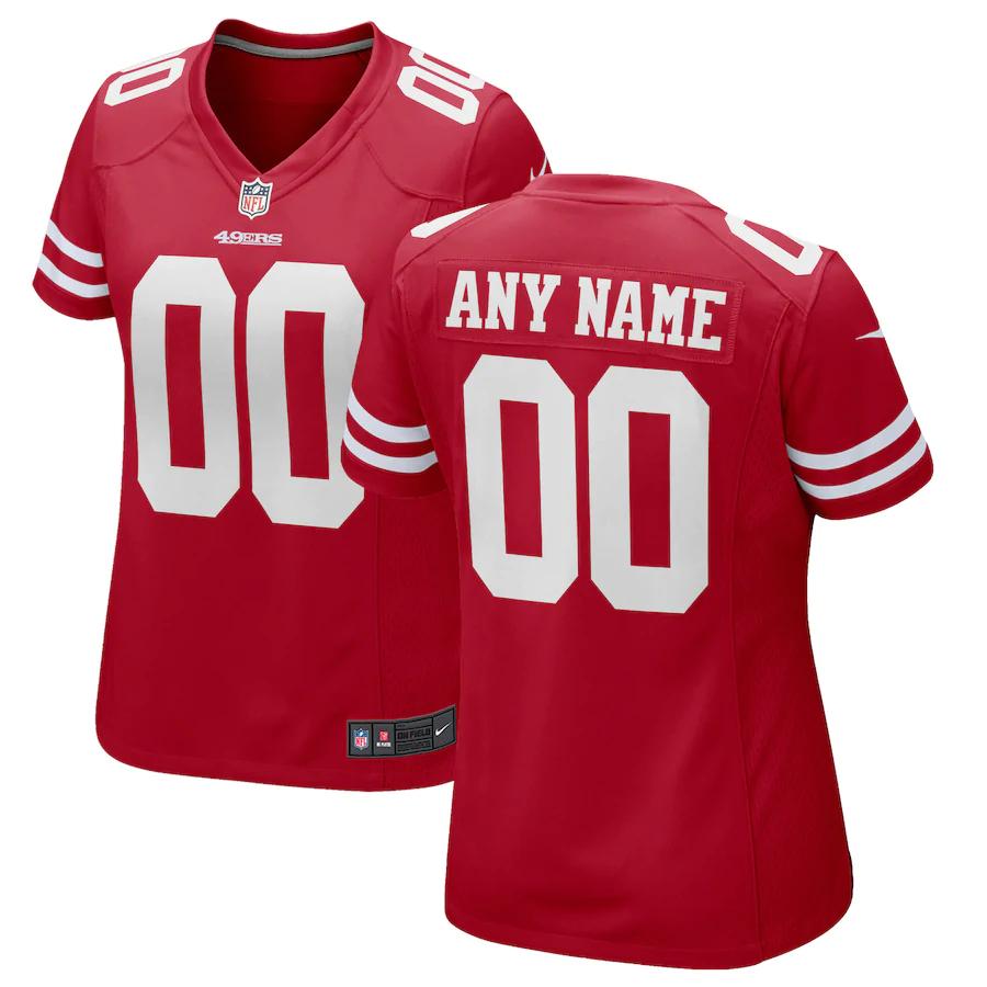 49ers Scarlet Women’s Jersey - 49ers Scarlet Custom Women’s Jersey