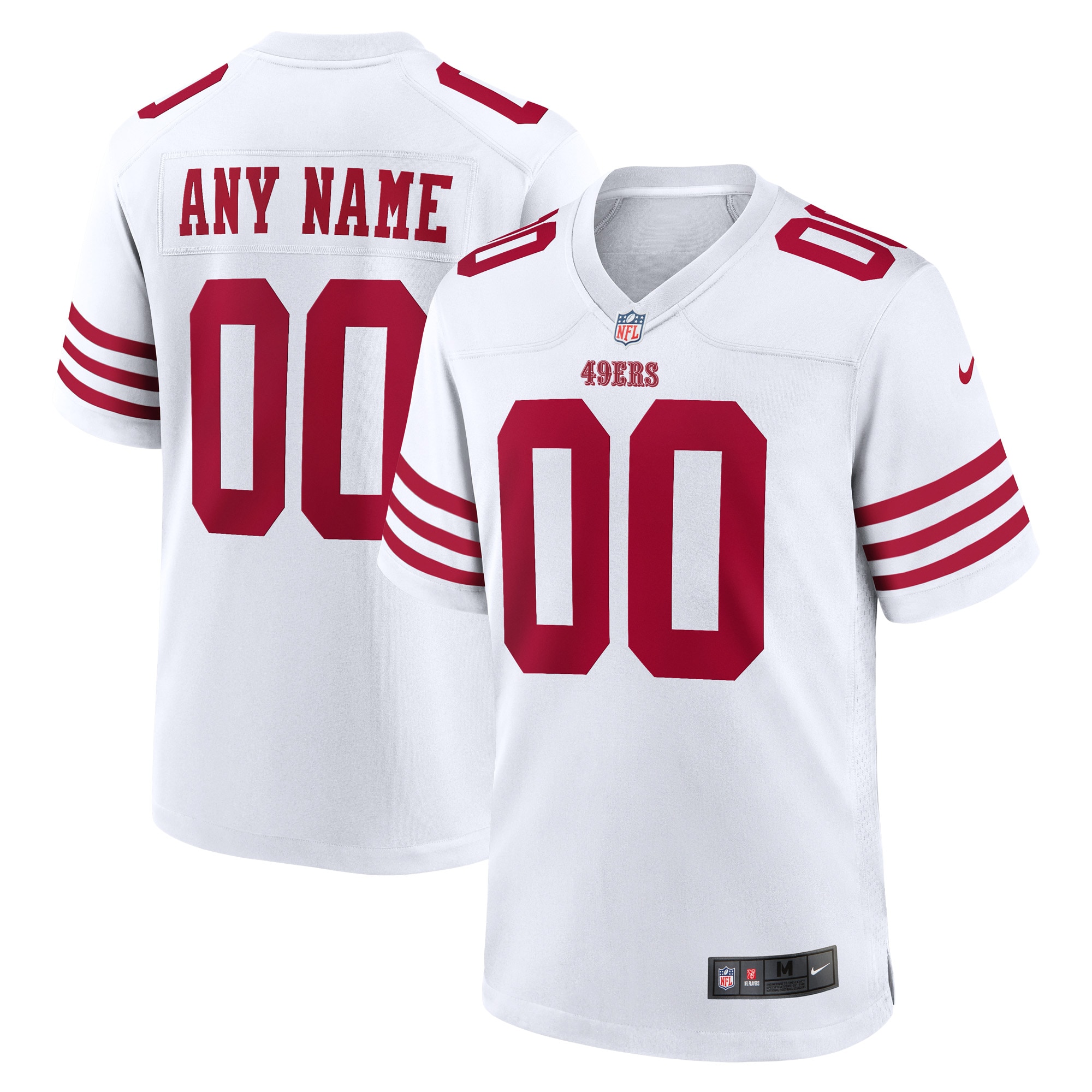 49ers White & Scarlet Jersey - Nike - Custom NFL