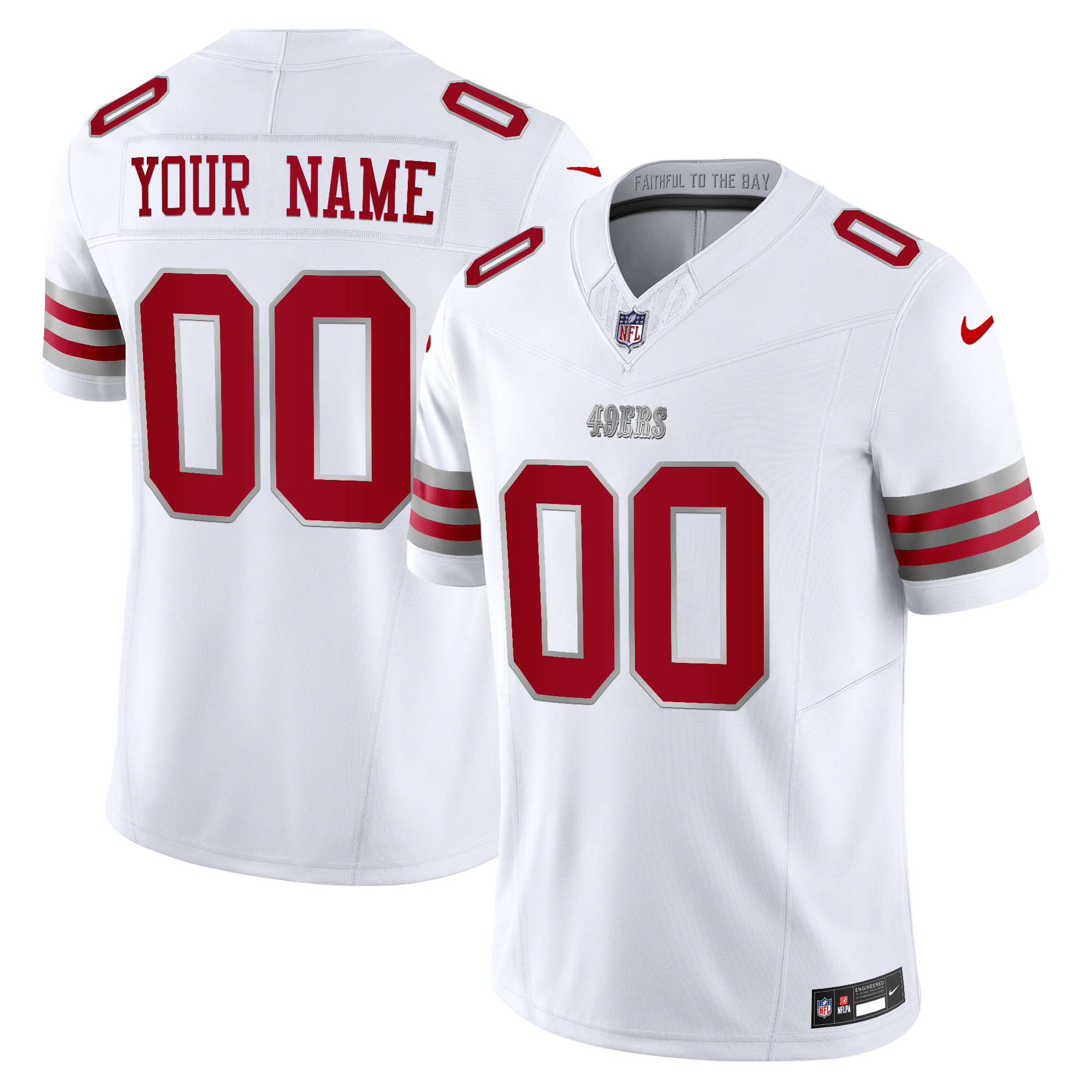 49ers White Alternate Jersey - Nike - Custom Name & Number