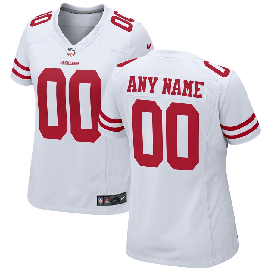 49ers White Women’s Custom Jersey - Nike - Personalized NFL
