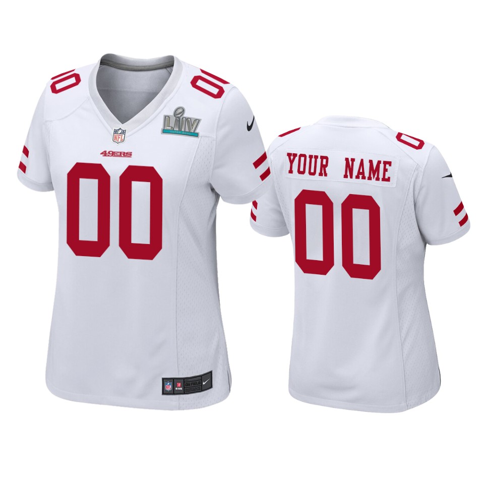 49ers White Women’s Jersey - Nike 49ers White Women’s Custom Jersey