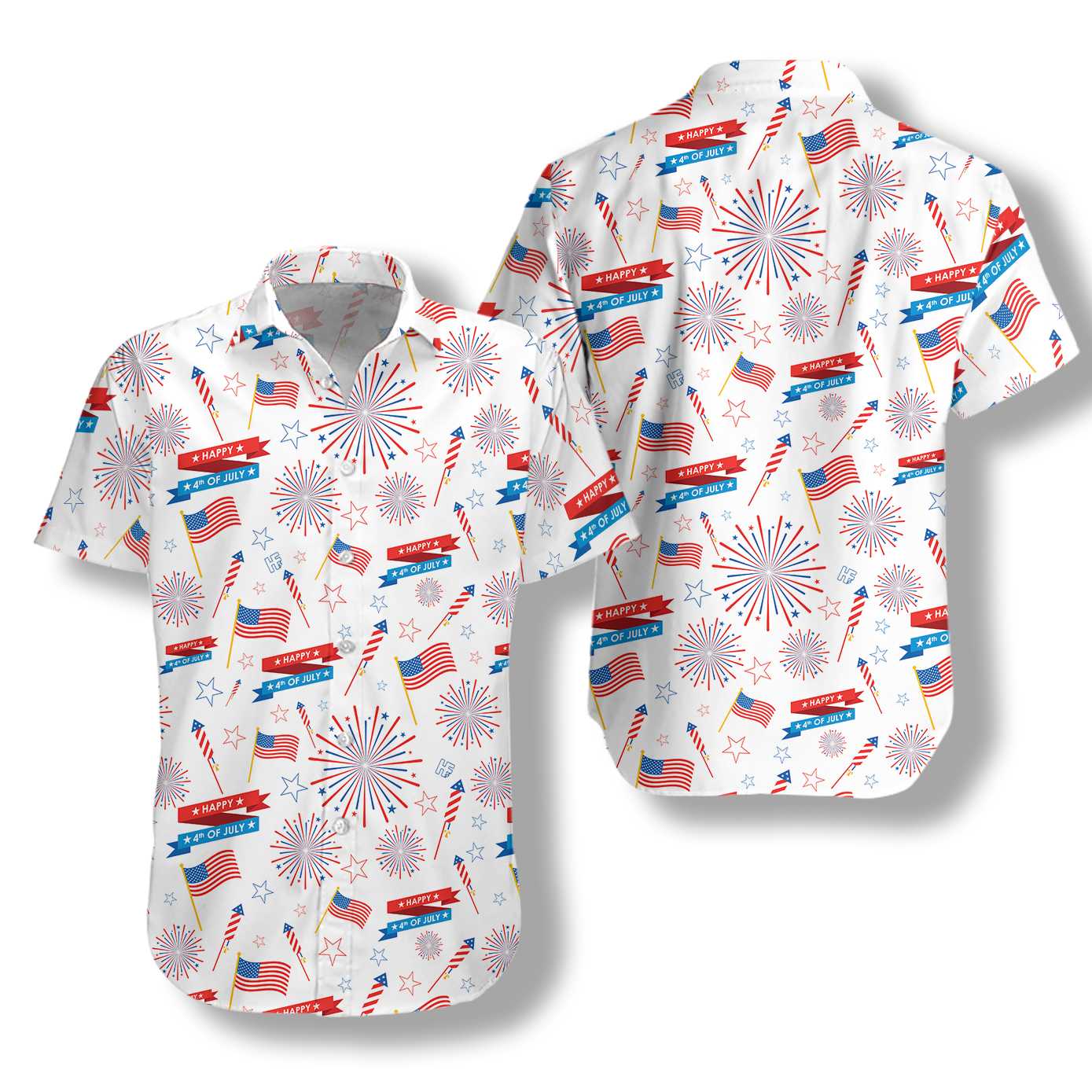 4th Of July US Pattern Hawaiian Shirt