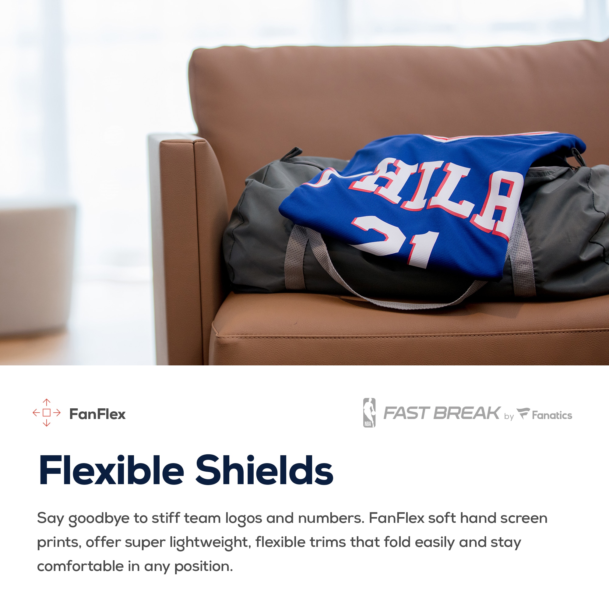 Alternative view of 76ers Blue Custom Jersey - Fanatics 76ers Blue Jersey - Custom Replica