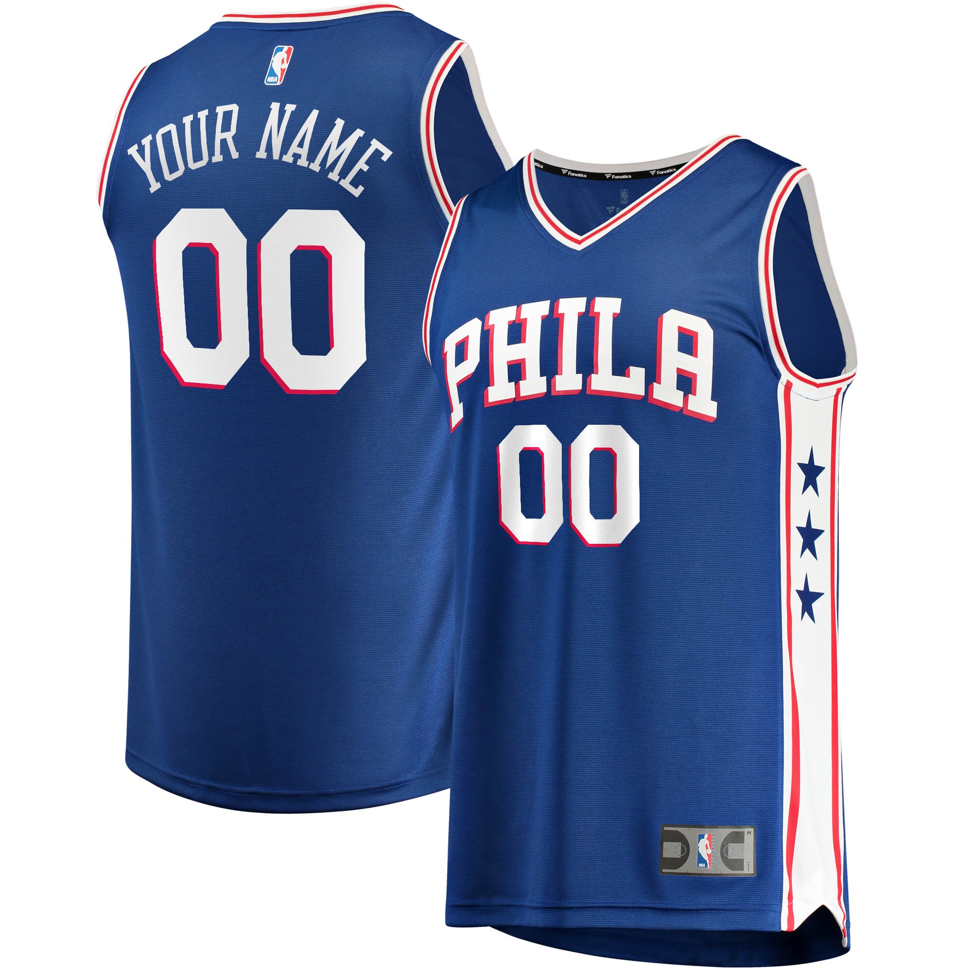 76ers Blue Custom Jersey - Fanatics 76ers Blue Jersey - Custom Replica