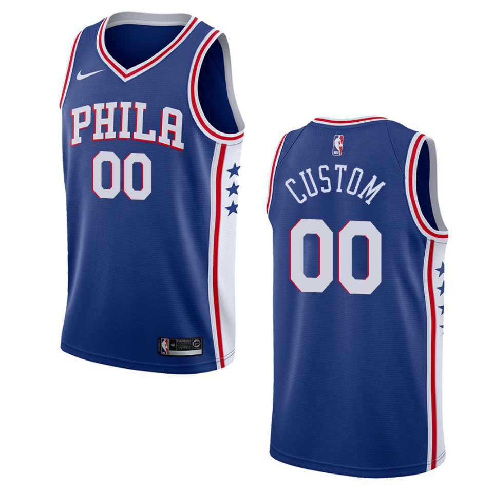 76ers Blue Custom Jersey nike - Nike 76ers Blue Custom Jersey