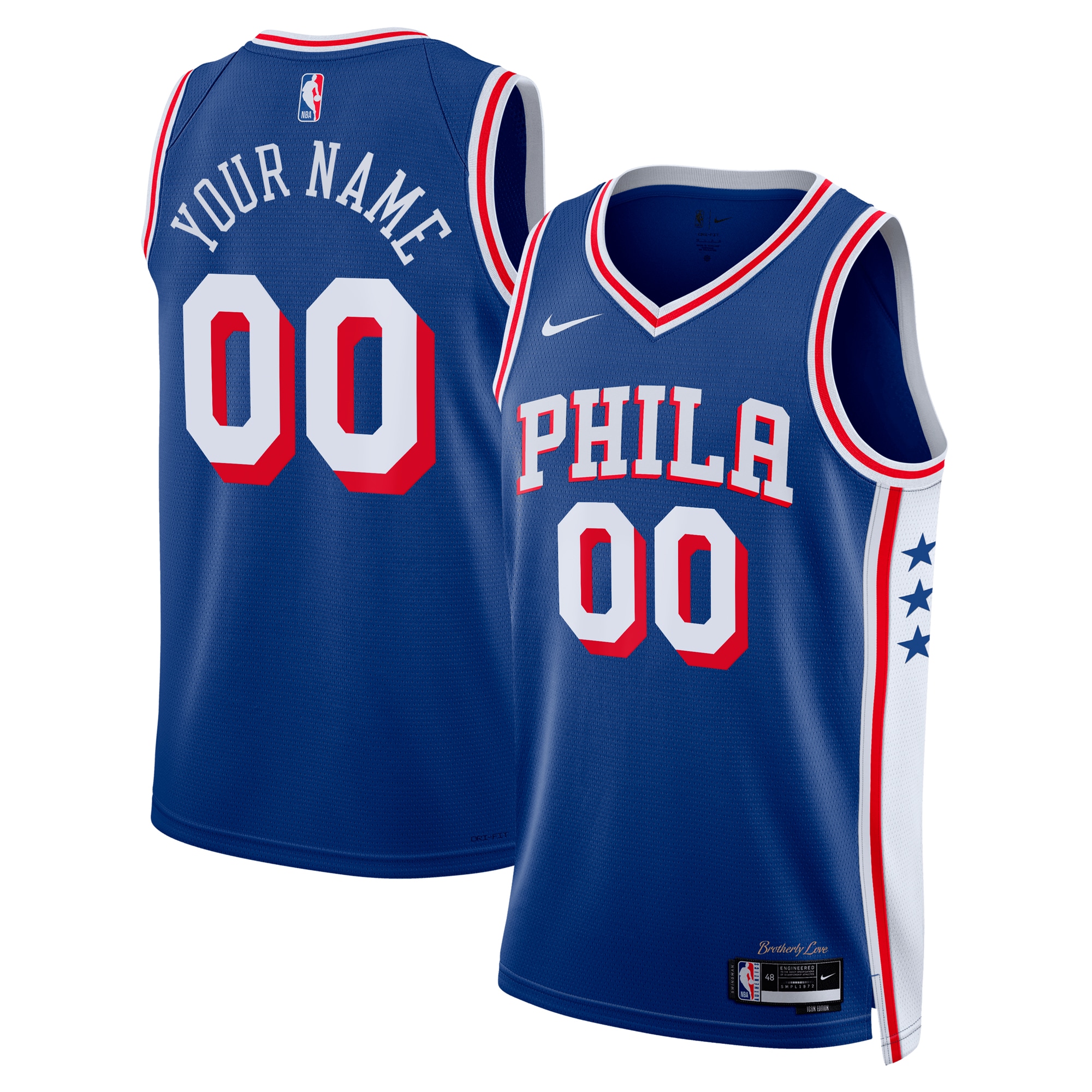 76ers Blue Icon Custom Jersey - Nike - 2024 Edition