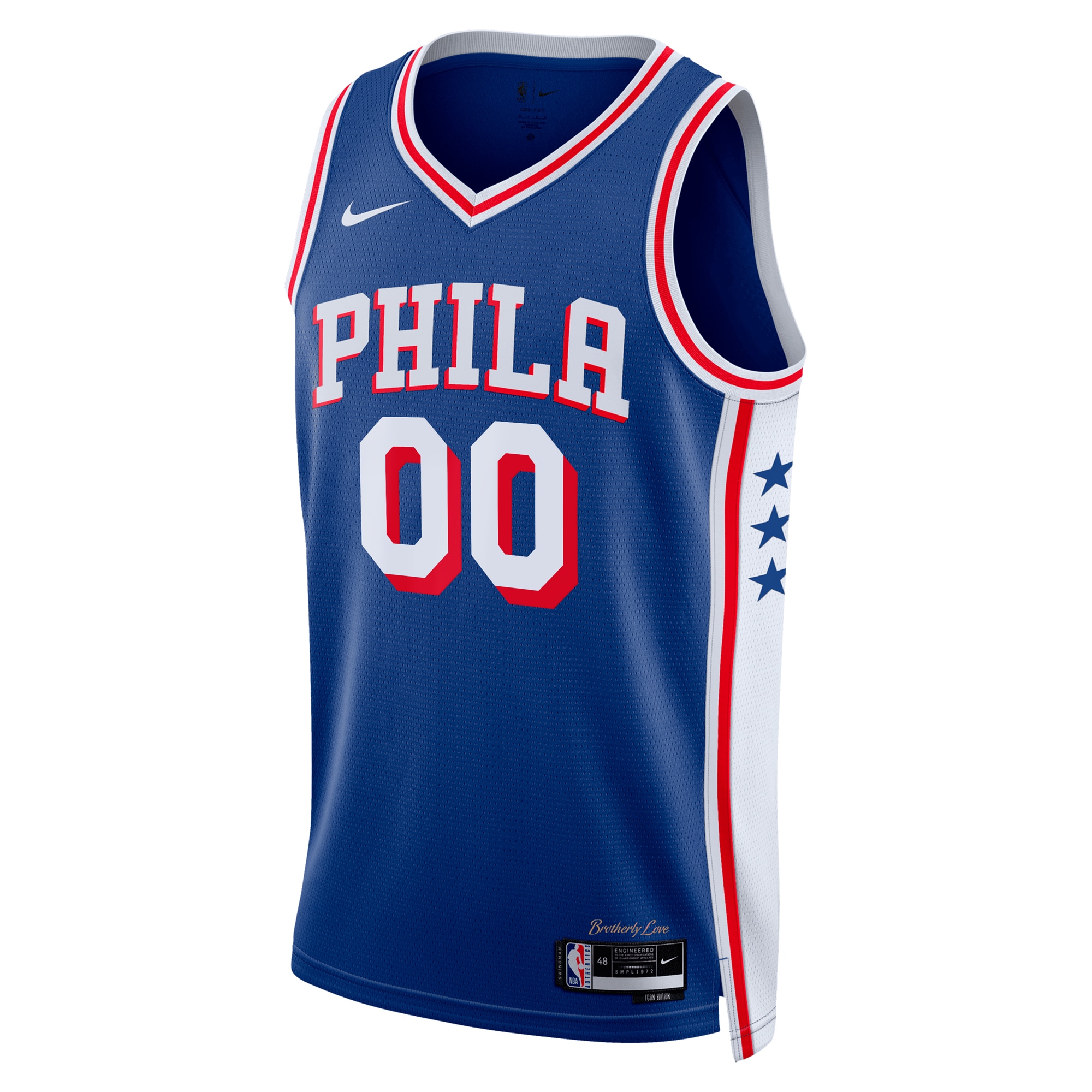 Alternative view of 76ers Blue Icon Custom Jersey - Nike - 2024 Edition