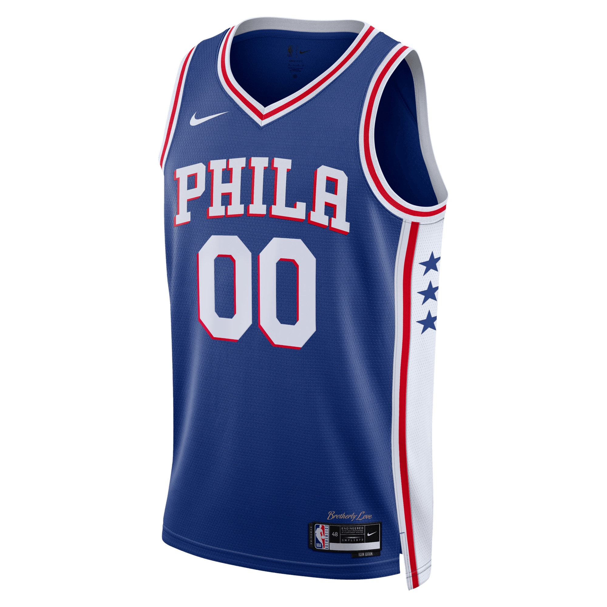 Alternative view of 76ers Custom Blue Jersey - Nike - Icon Edition