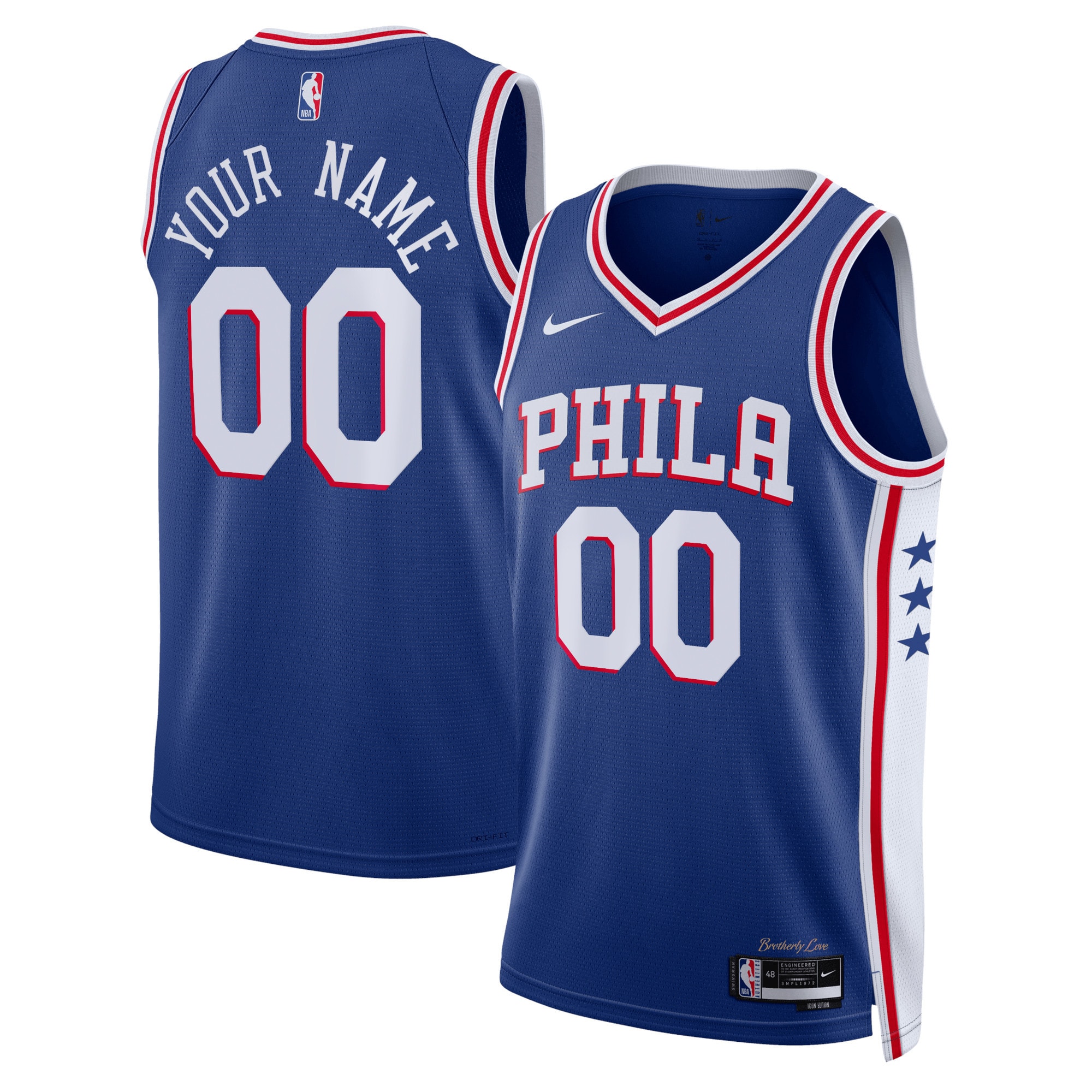 76ers Custom Blue Jersey - Nike - Icon Edition