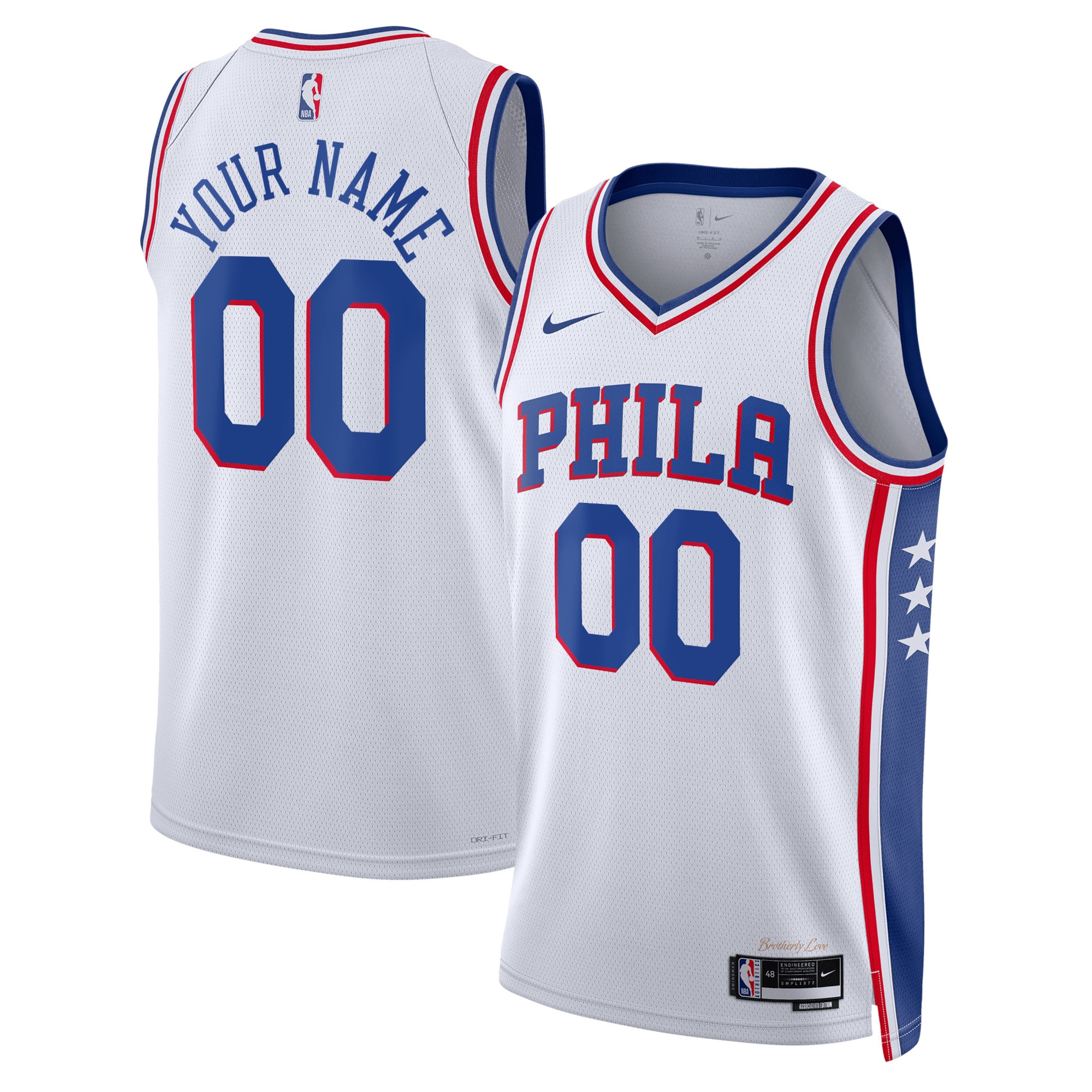 76ers Custom White Jersey - Nike - Association Edition