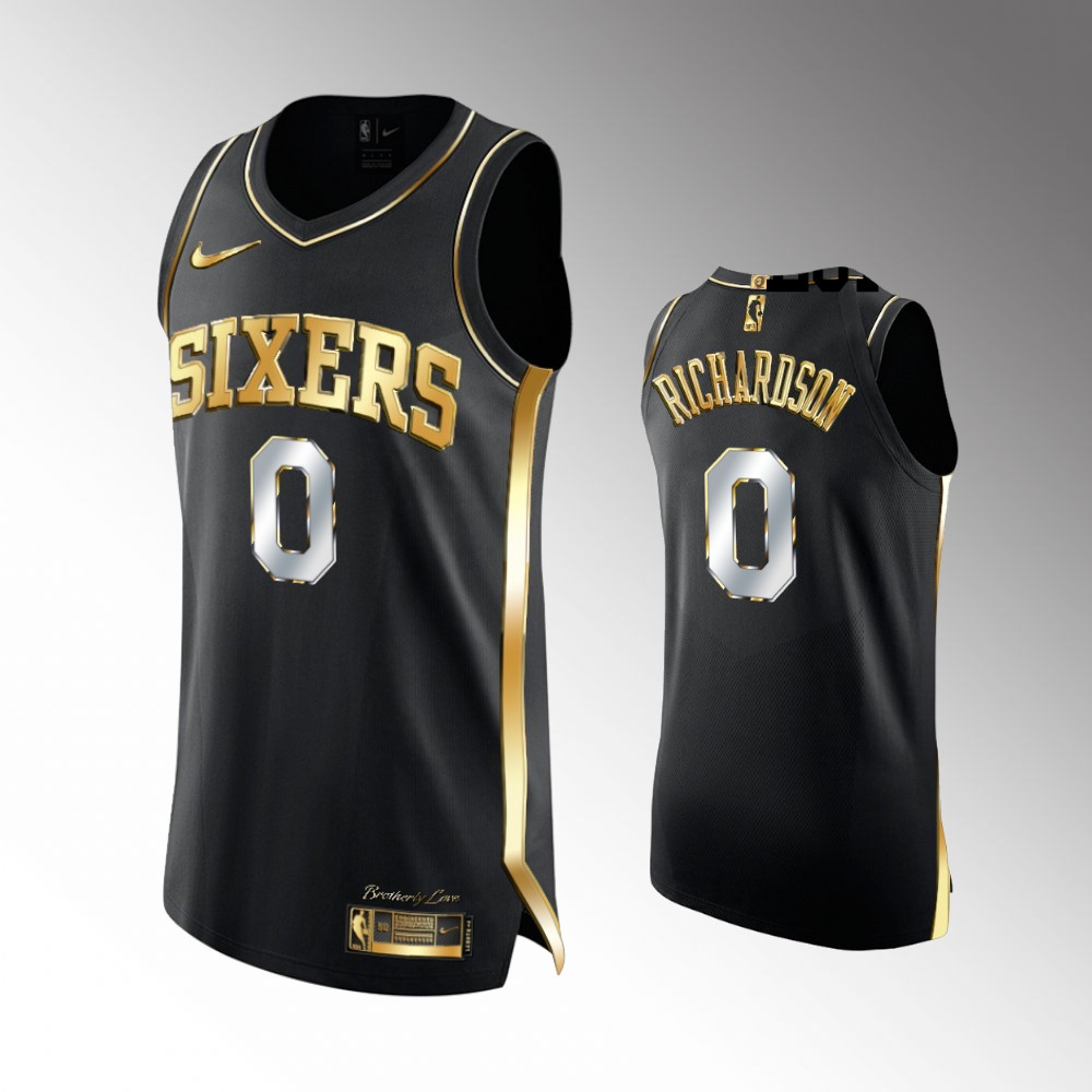 76ers Josh Richardson Golden Edition Black 3X Champs Jersey
