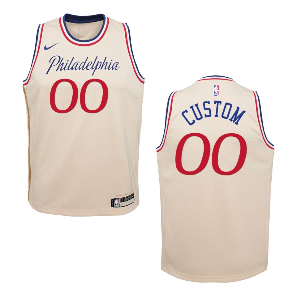 76ers Nike Cream Jersey - Custom Edition