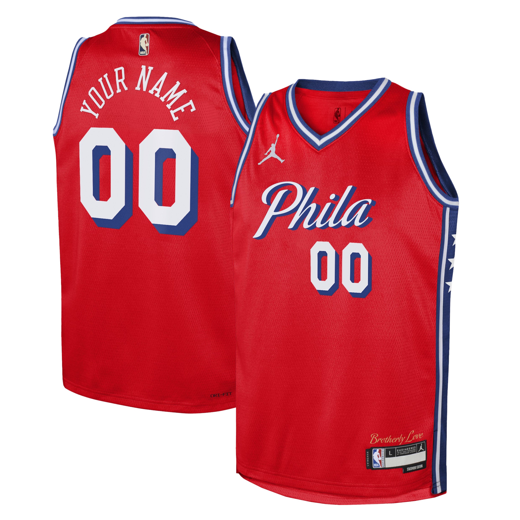 76ers Red Custom Jersey - Jordan - Statement Edition