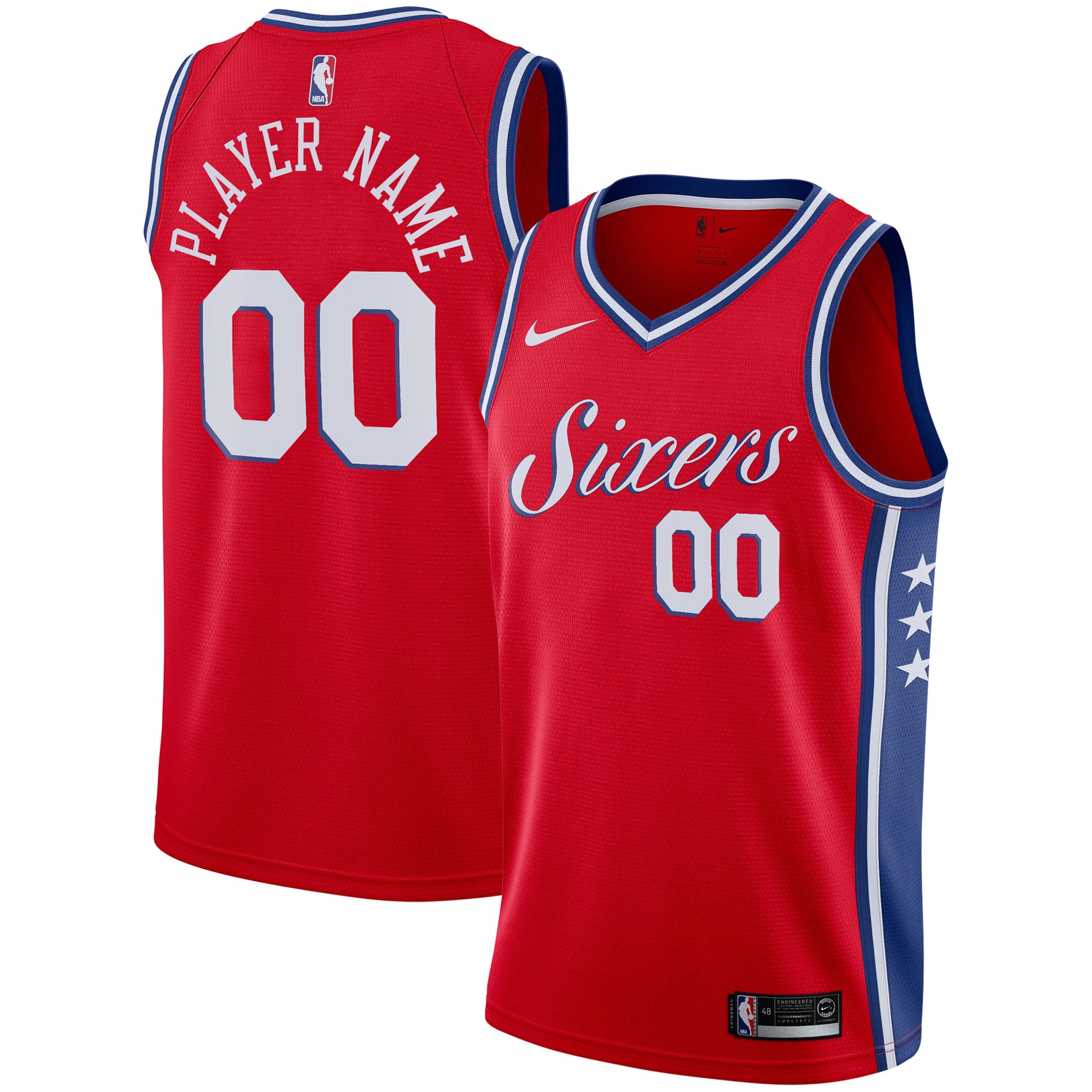 76ers Red Icon Jersey Custom - Nike 76ers Red Icon Jersey - Custom