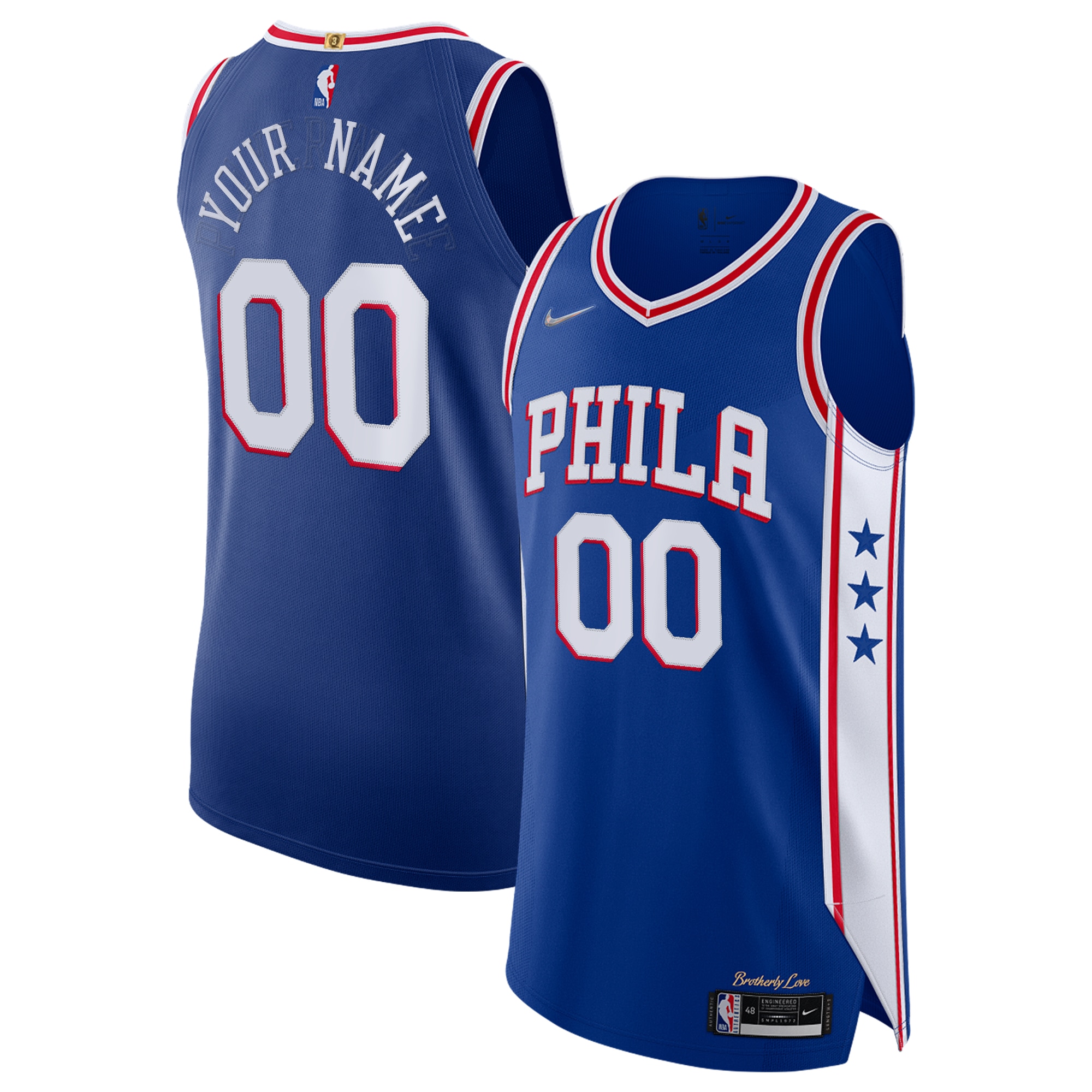 Alternative view of 76ers Royal Blue Jersey - Nike - Custom Edition