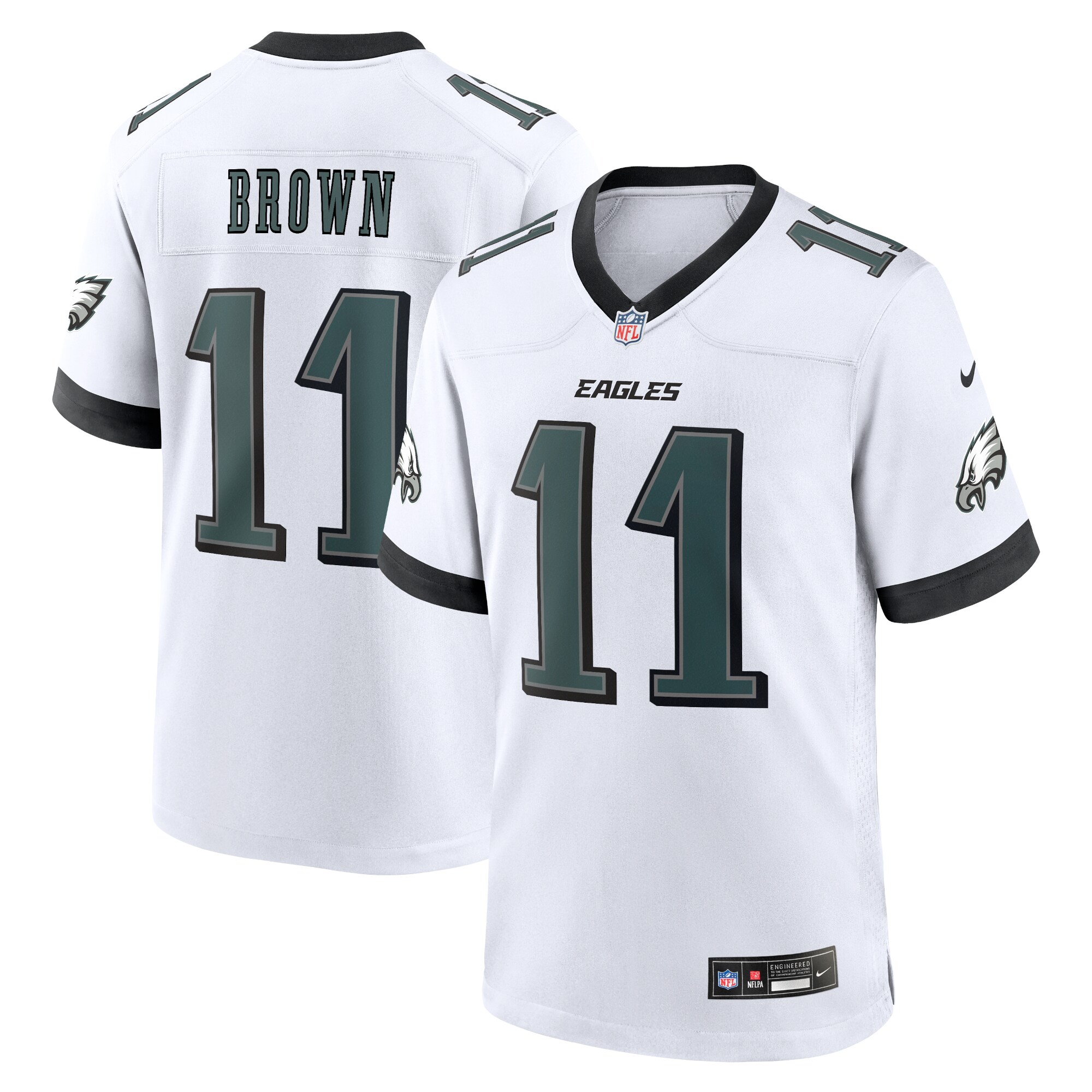 A.J. Brown Philadelphia Eagles Nike White Game Jersey - White