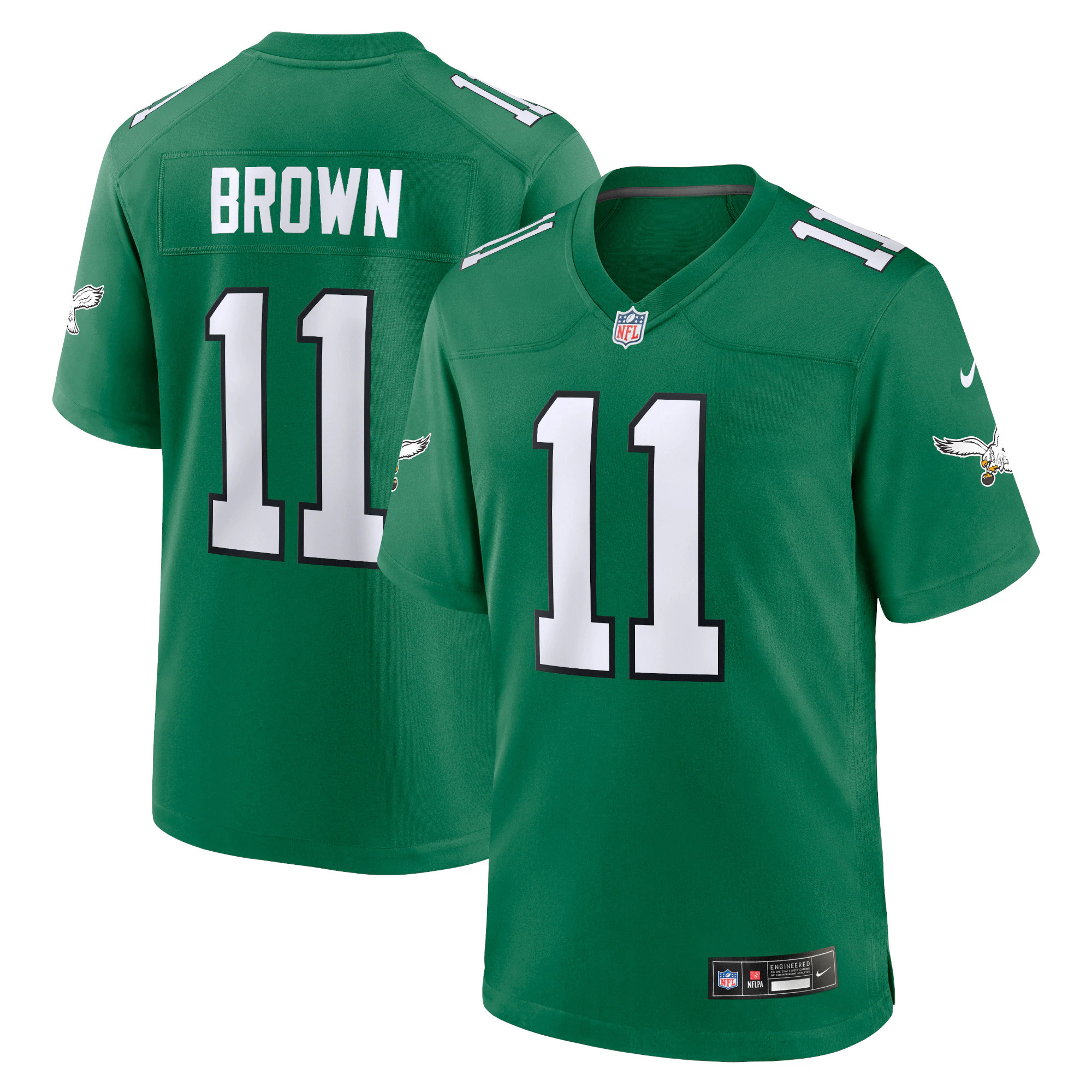 A.J. Brown Philadelphia Eagles Nike Youth Alternate Player Game Jersey - Kelly Green