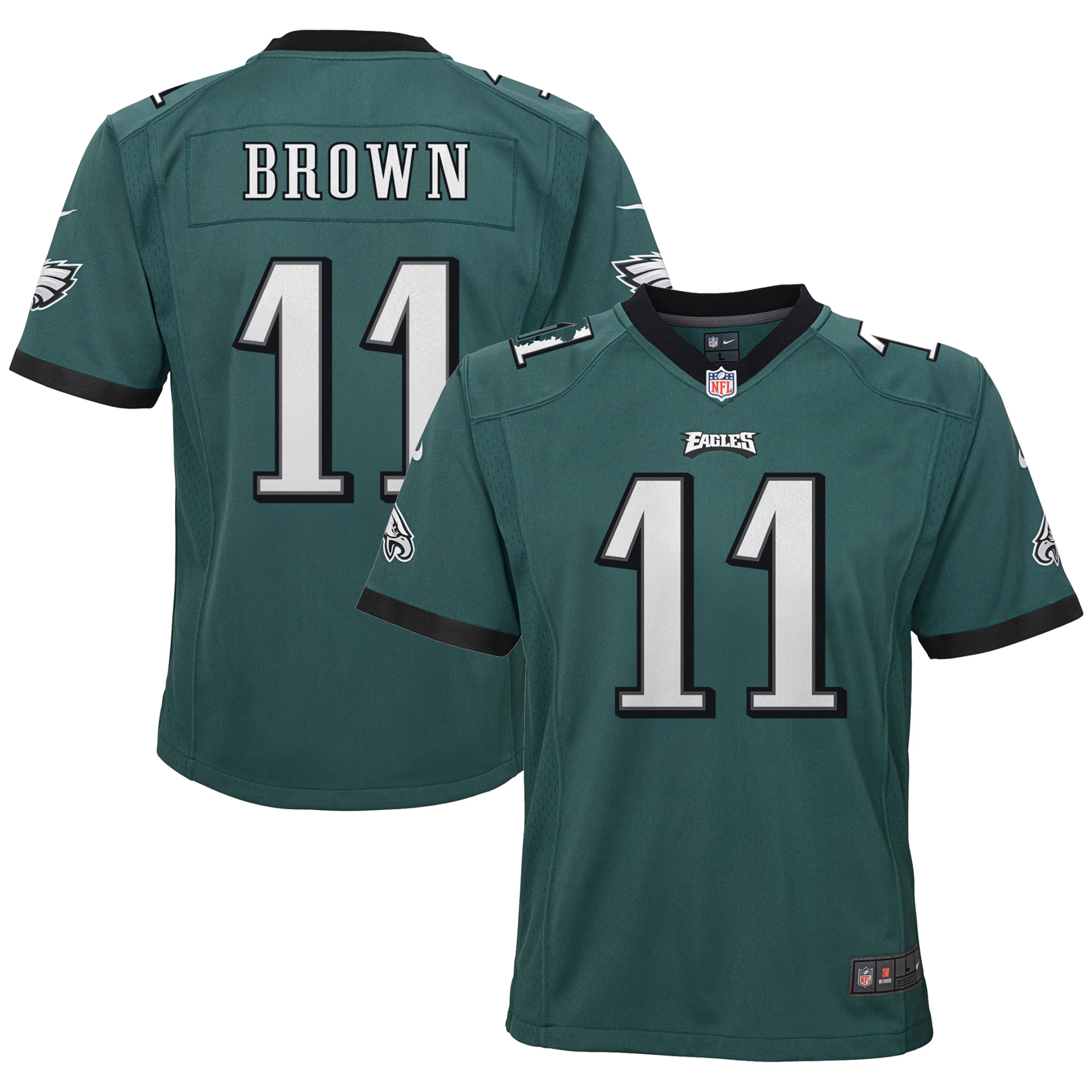 A.J. Brown Philadelphia Eagles Nike Youth Game Jersey - Midnight Green