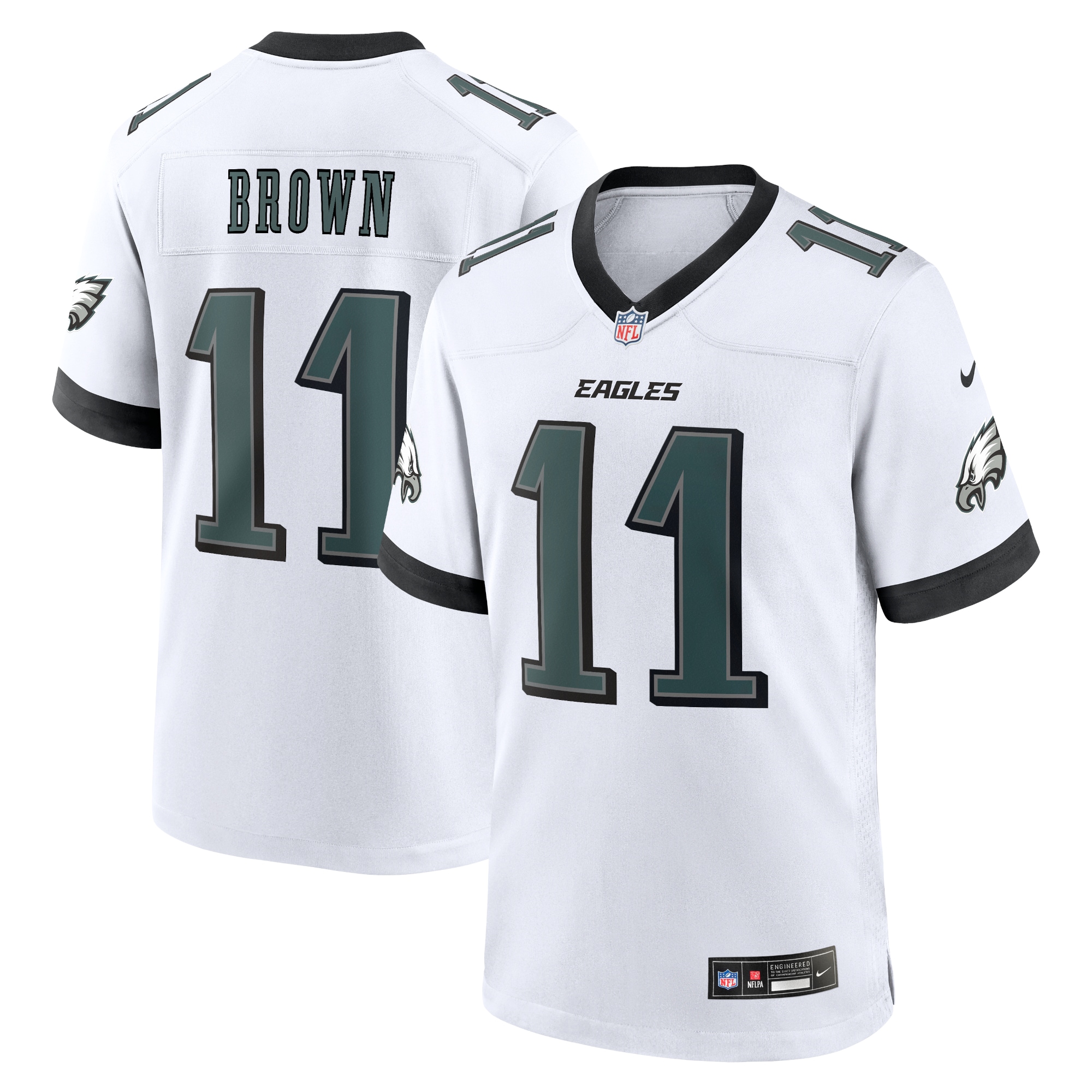 A.J. Brown Philadelphia Eagles White Game Jersey