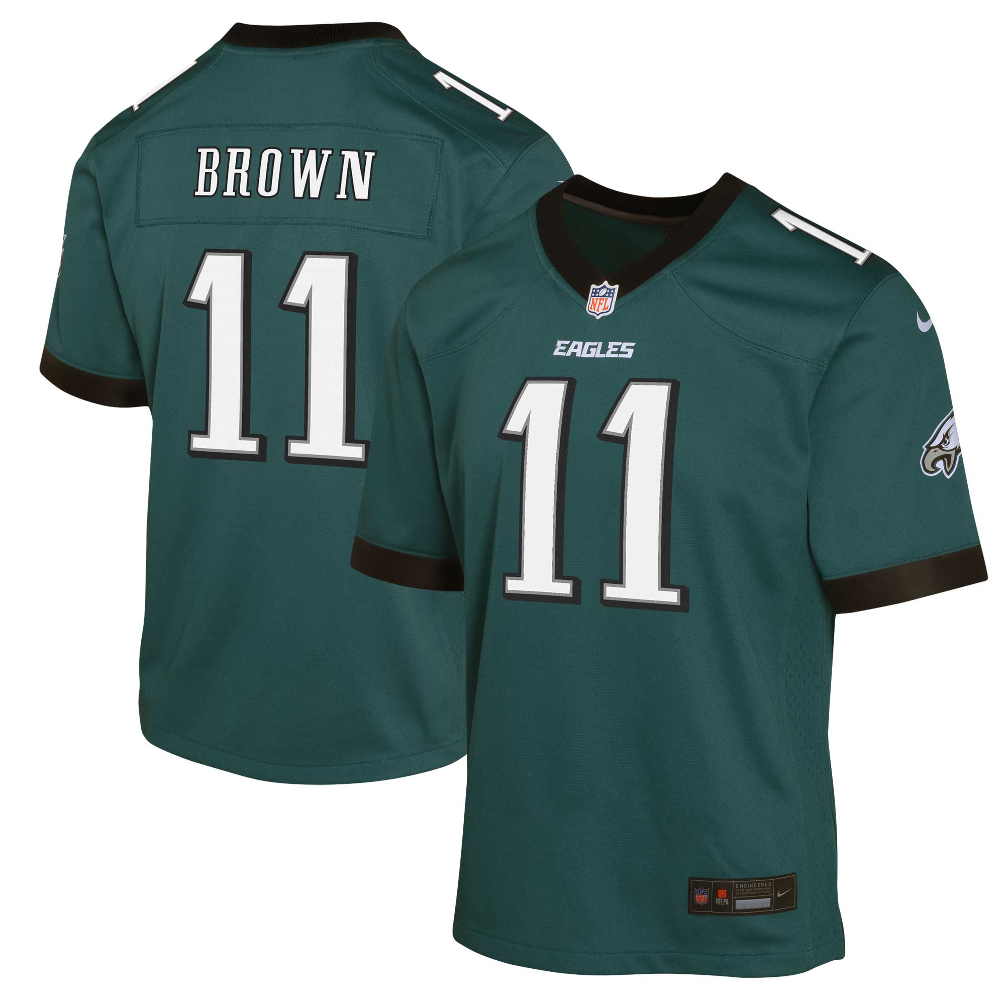A.J. Brown Philadelphia Eagles Youth Game Jersey - Green