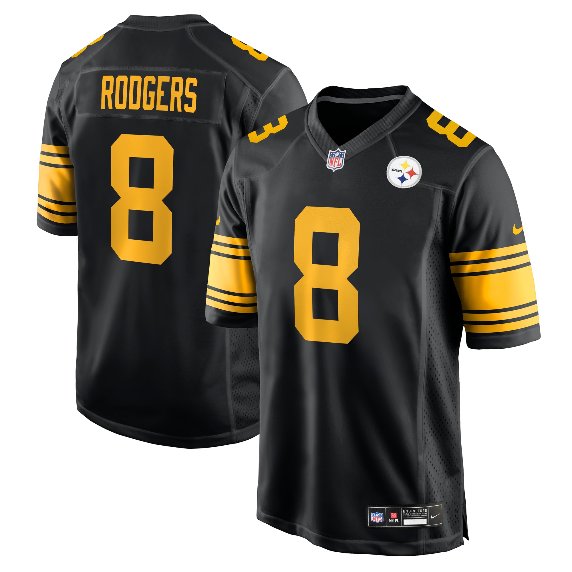 Aaron Rodgers Pittsburgh Steelers Alternate Game Jersey - Black