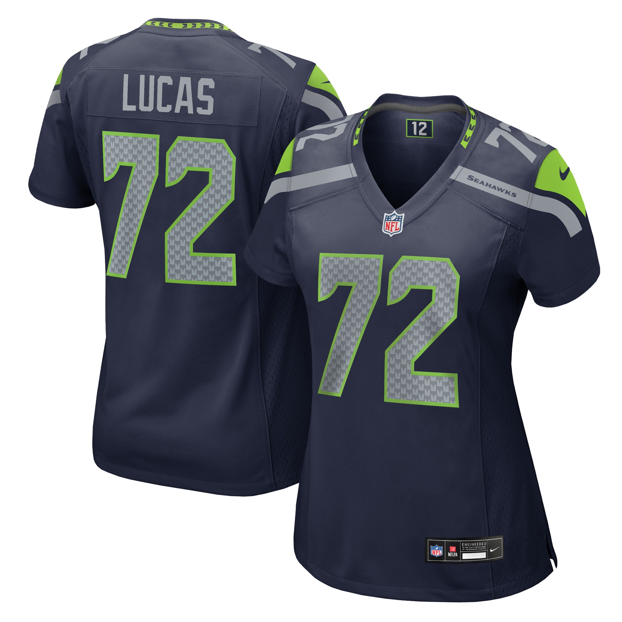Abraham Lucas Seattle Seahawks Women's Team Game Jersey - College Navy
