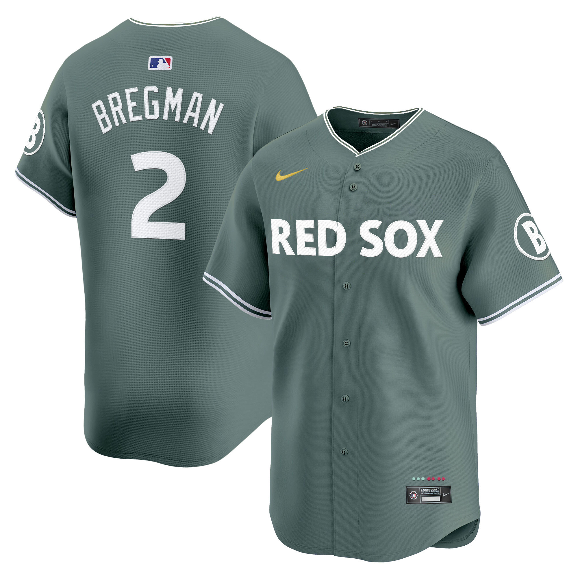 Alternative view of Abreu Red Sox Olive Jersey - Nike Abreu Red Sox Jersey - Olive Green
