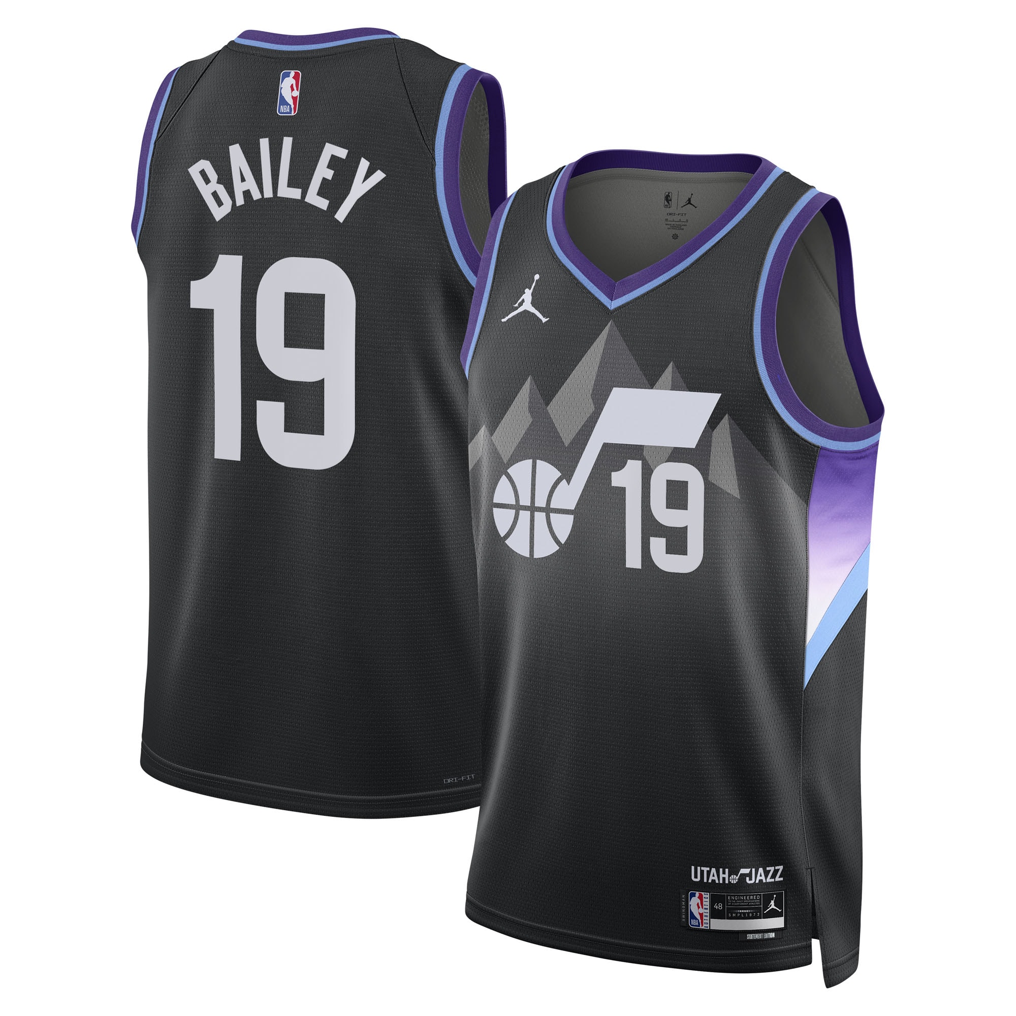 Ace Bailey Utah Jazz Jordan Brand Unisex Swingman Player Jersey - Statement Edition - Black