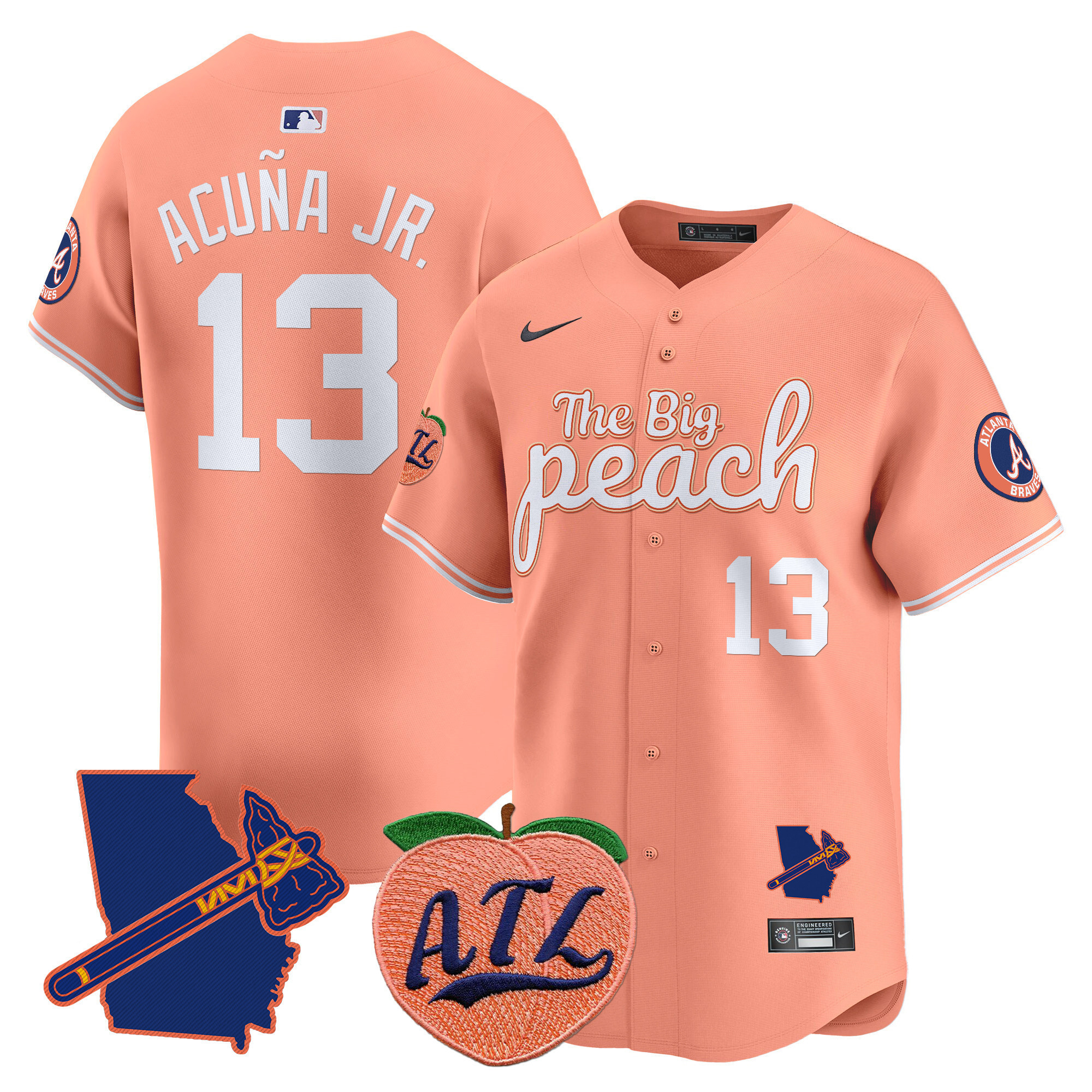 Acuña Jr Braves Peach Jersey - Nike Acuña Jr. Braves Peach Jersey