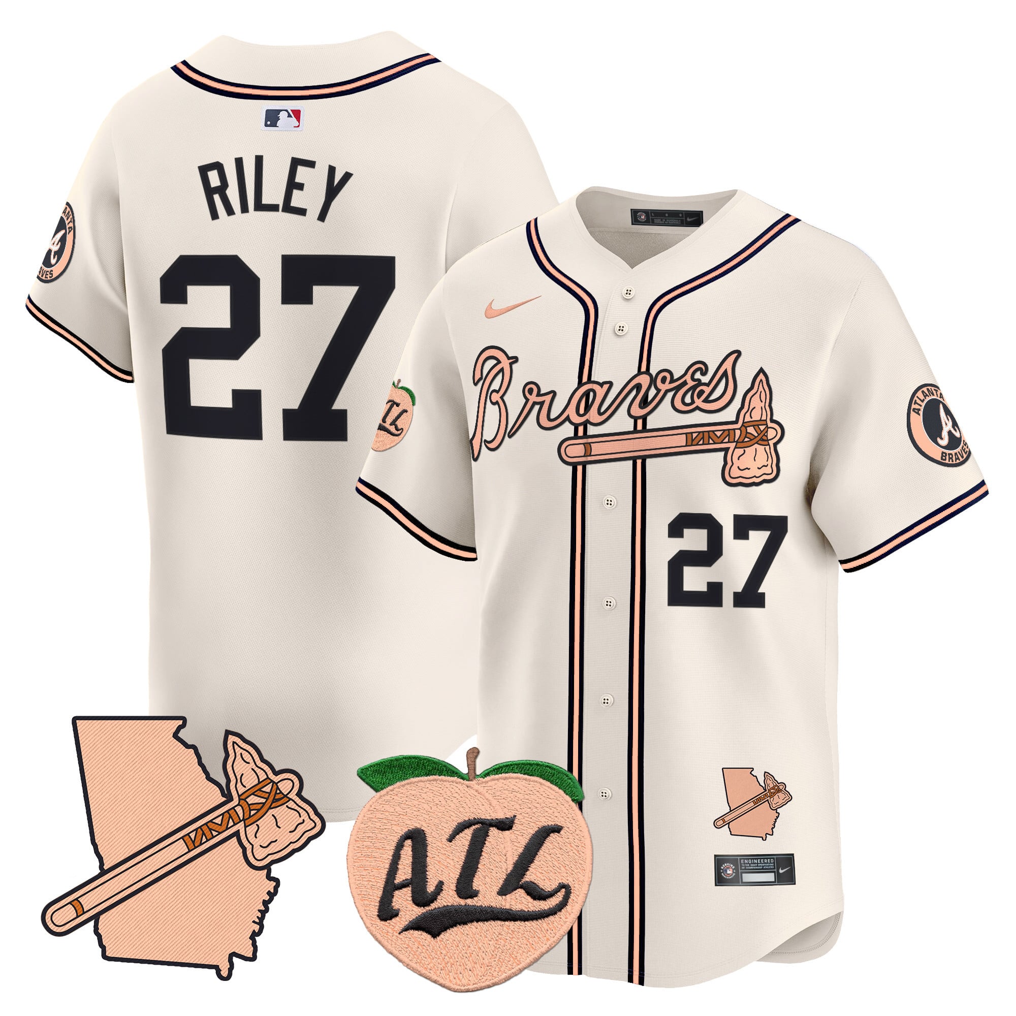 Alternative view of Acuña Jr. Braves City Connect - Nike Jersey - Cream